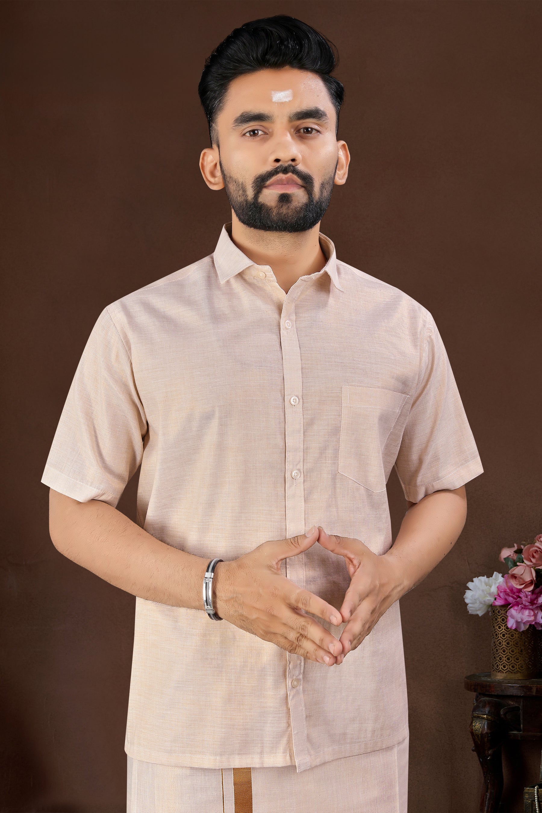 Mens Silk Dhoti Set - Roop Darshan
