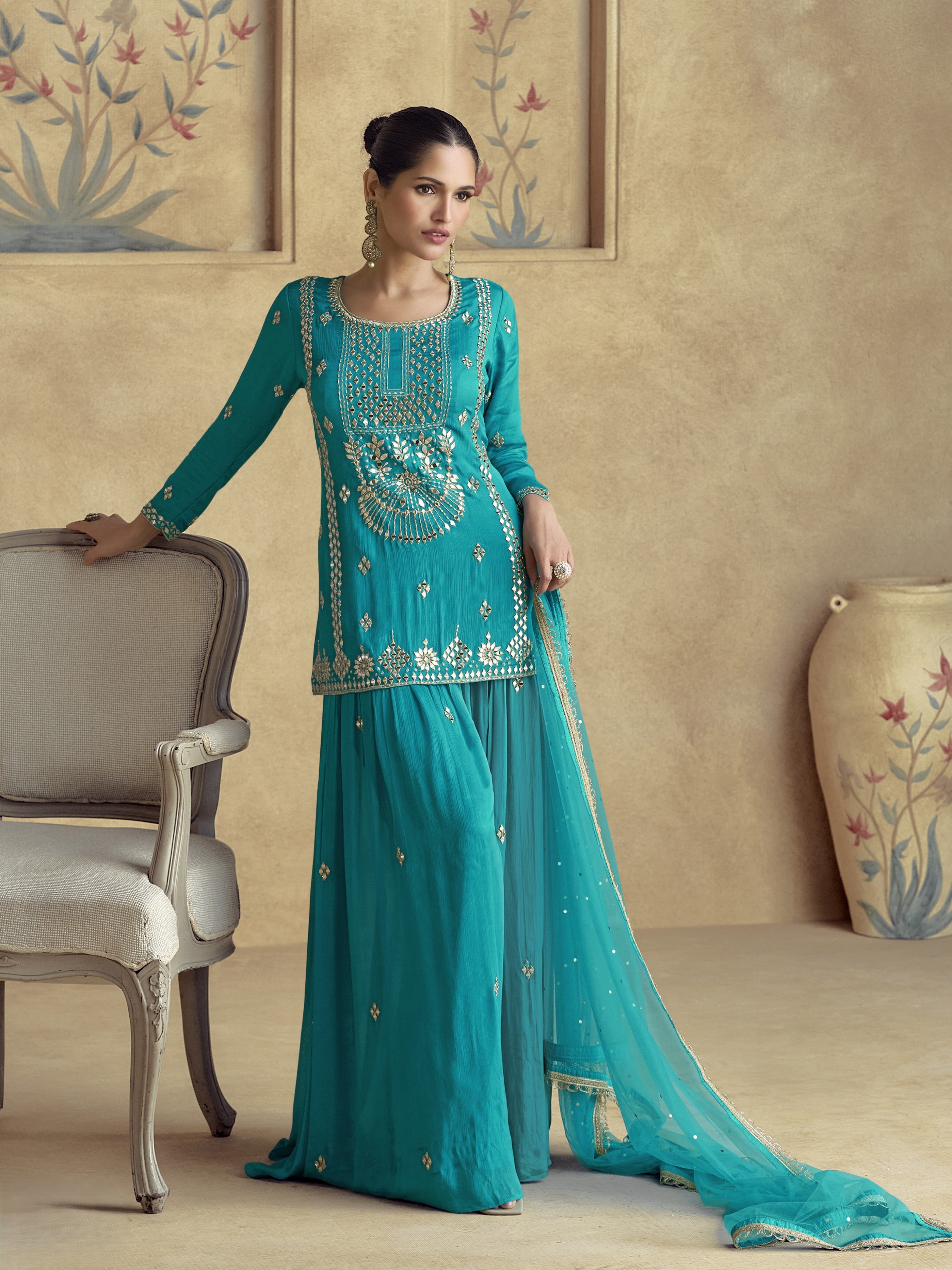 Sitara Palazzo Suit - Roop Darshan