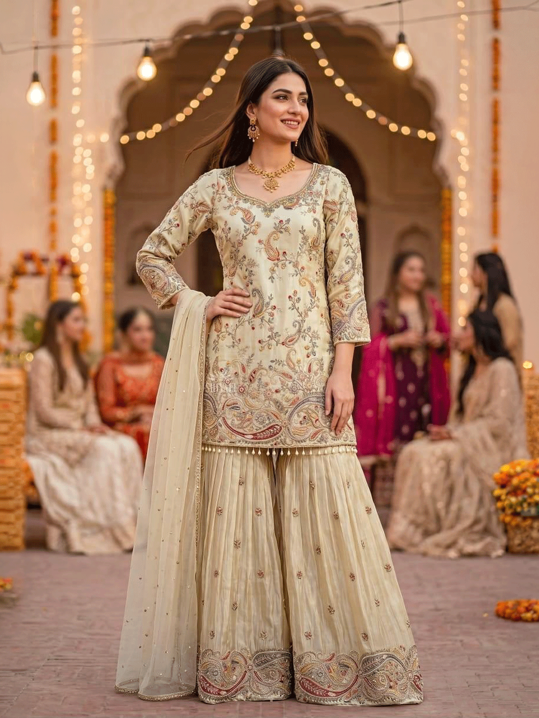 Anaya Silk Sharara Suit