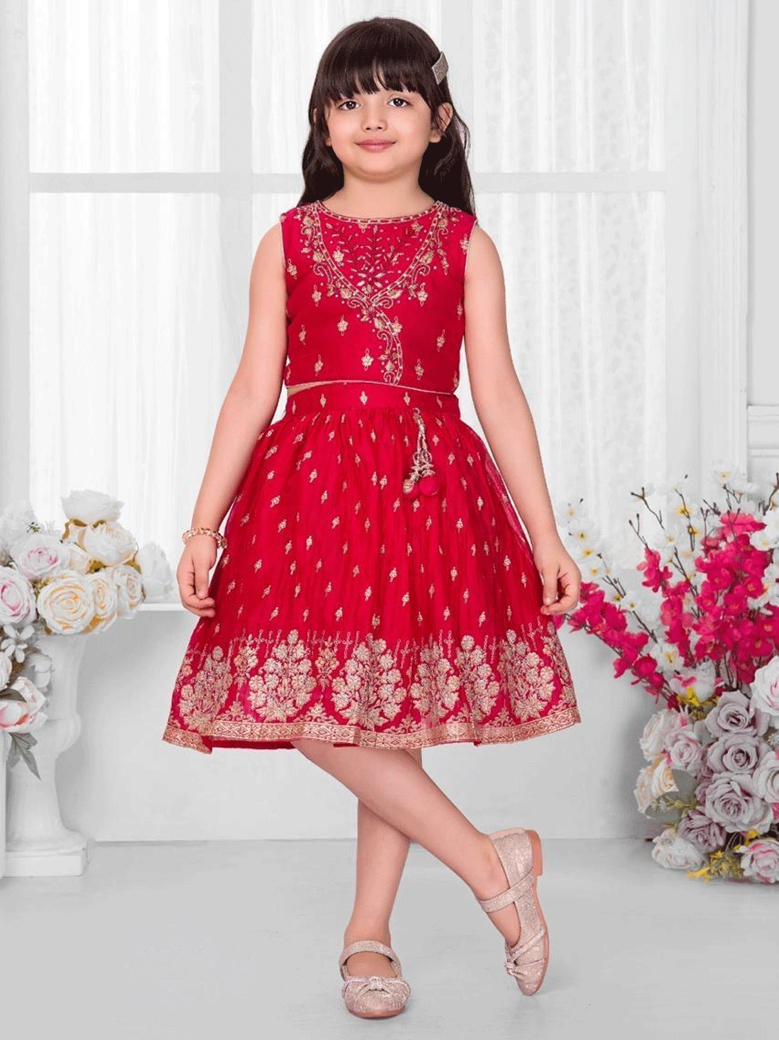 Saanvi Silk Skirt and Top Set