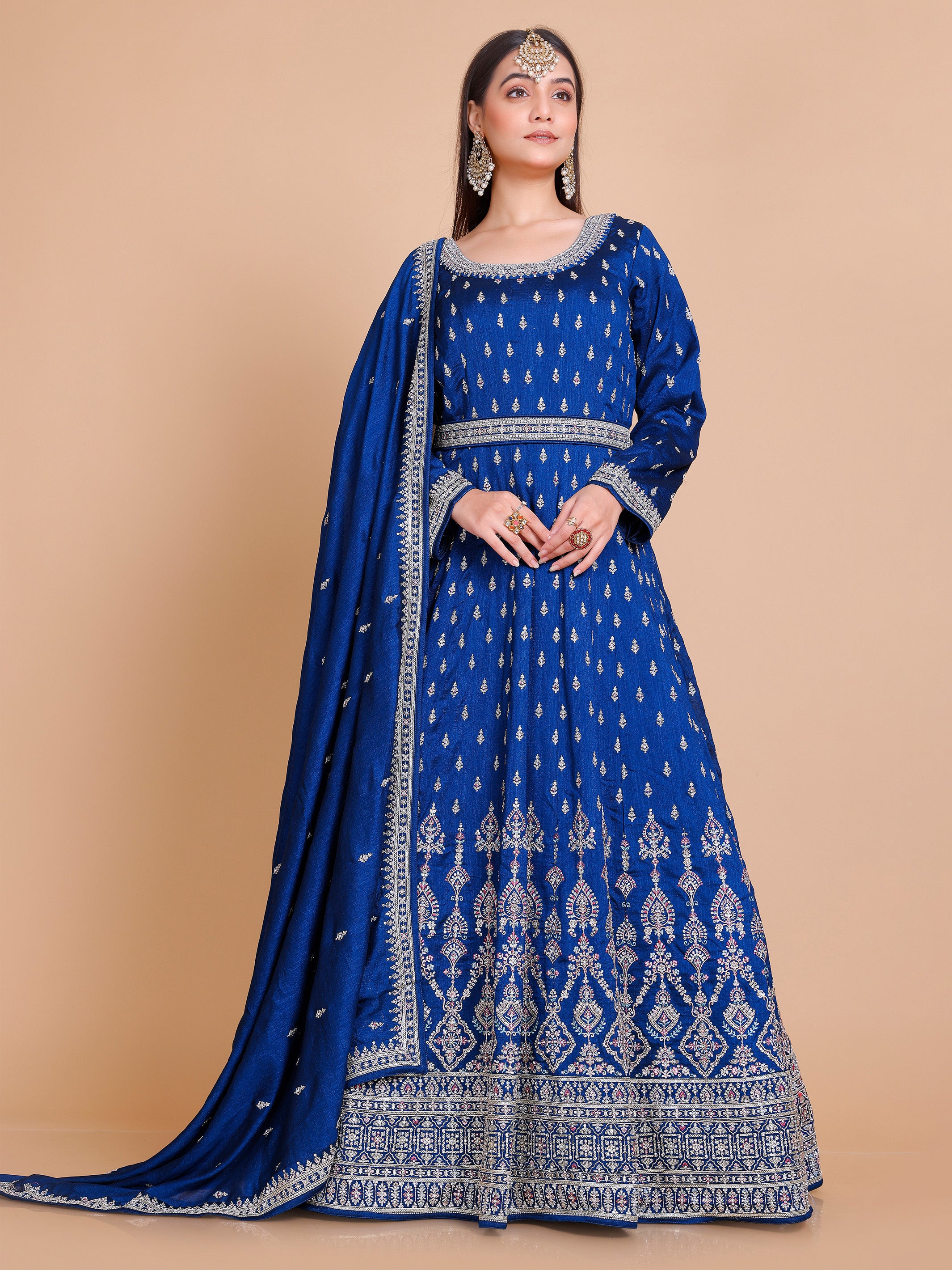 Veda Gown With Dupatta - Roop Darshan