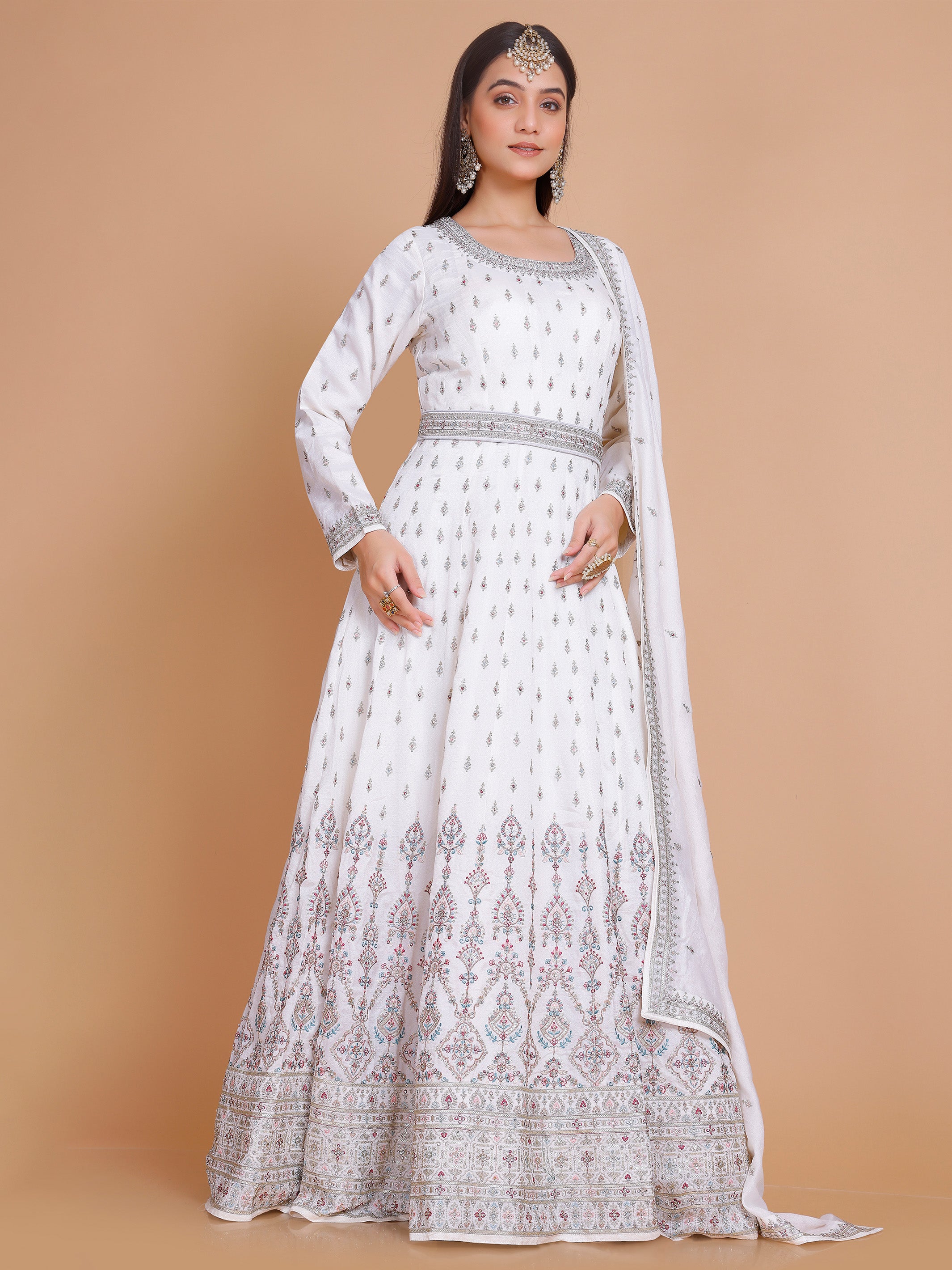 Veda Gown With Dupatta - Roop Darshan