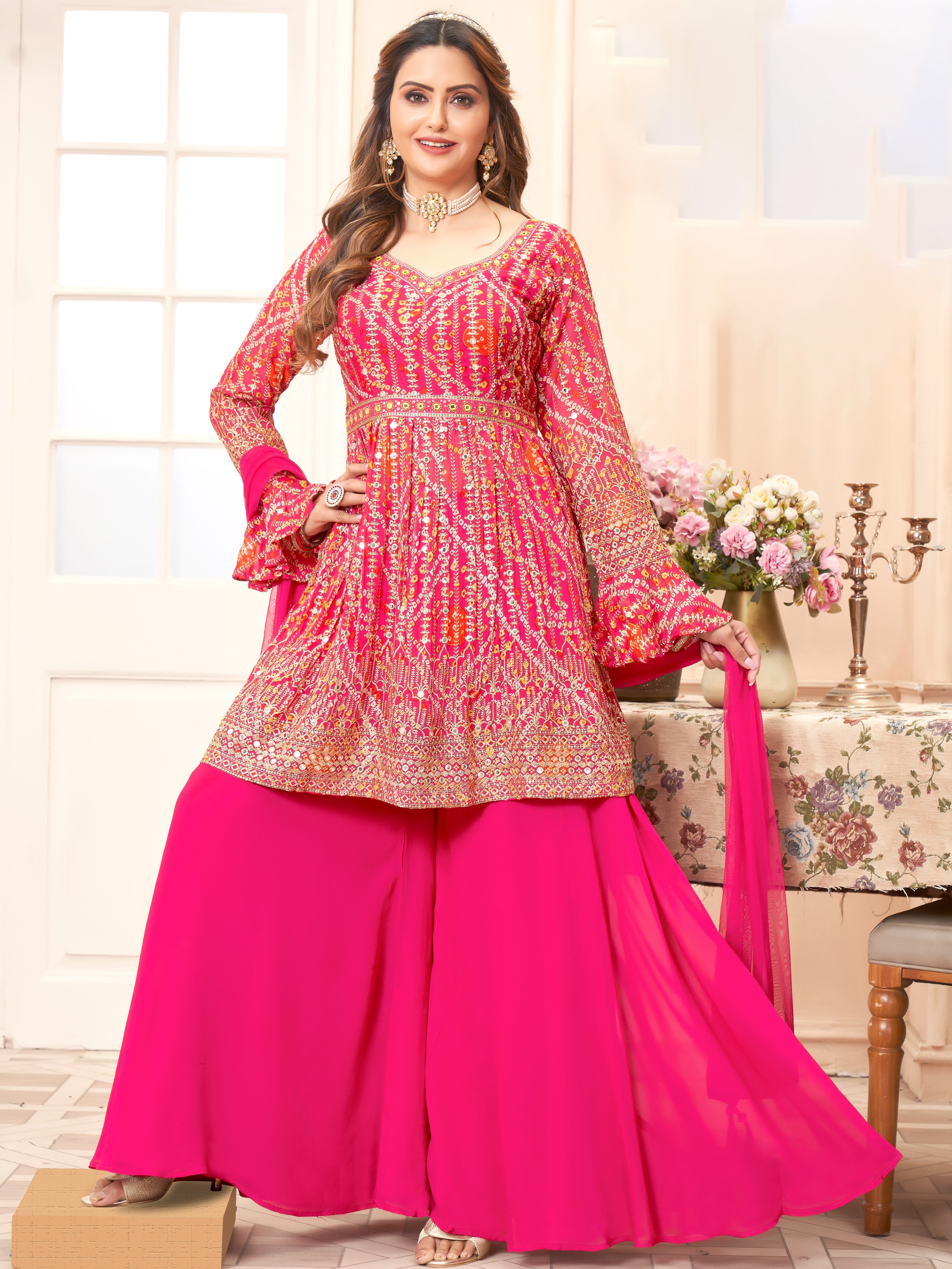 Bipasha Bandhani Palazzo Suit - Roop Darshan