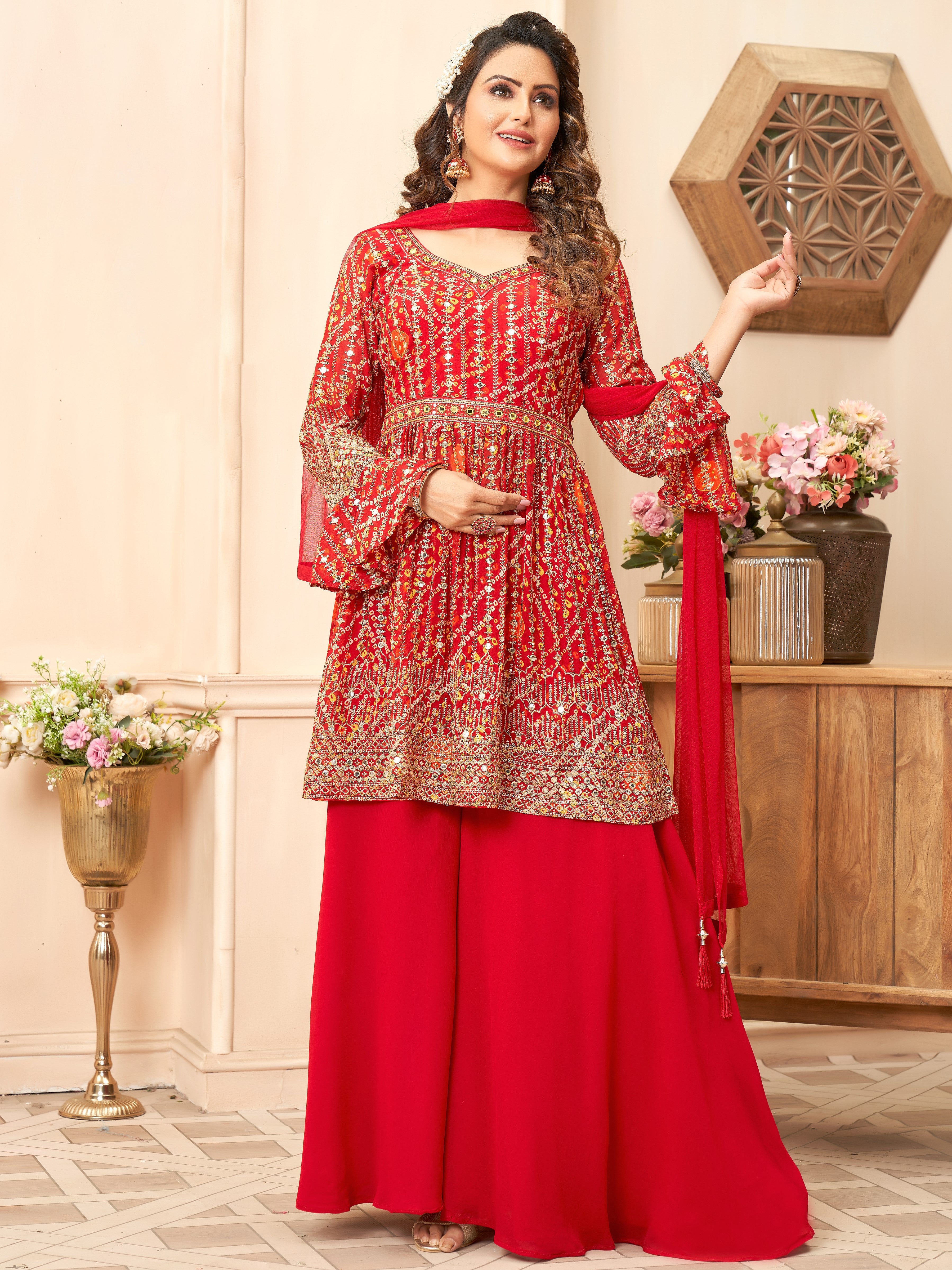 Bipasha Bandhani Palazzo Suit - Roop Darshan