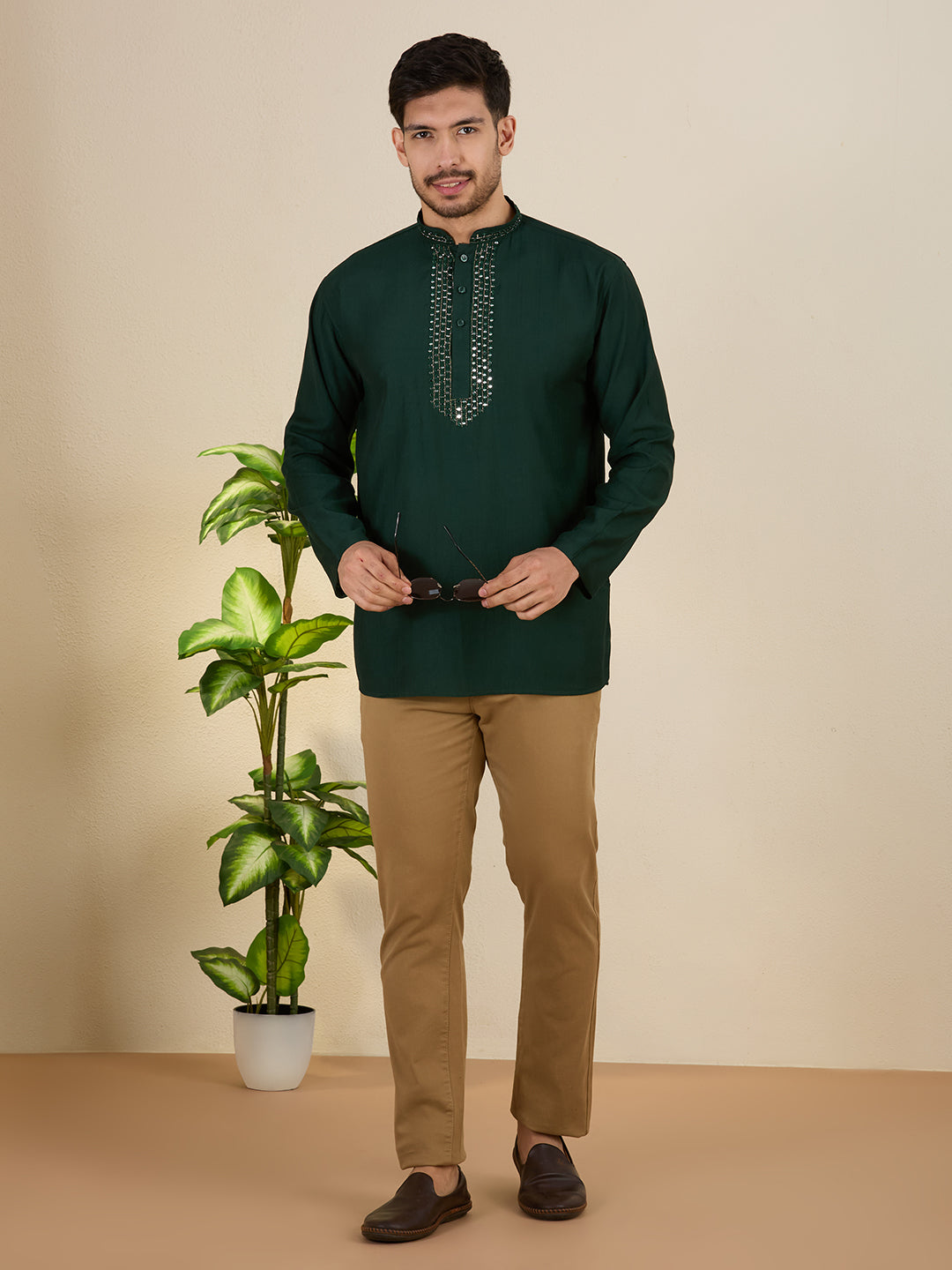 Mens Mirror Work Kurta