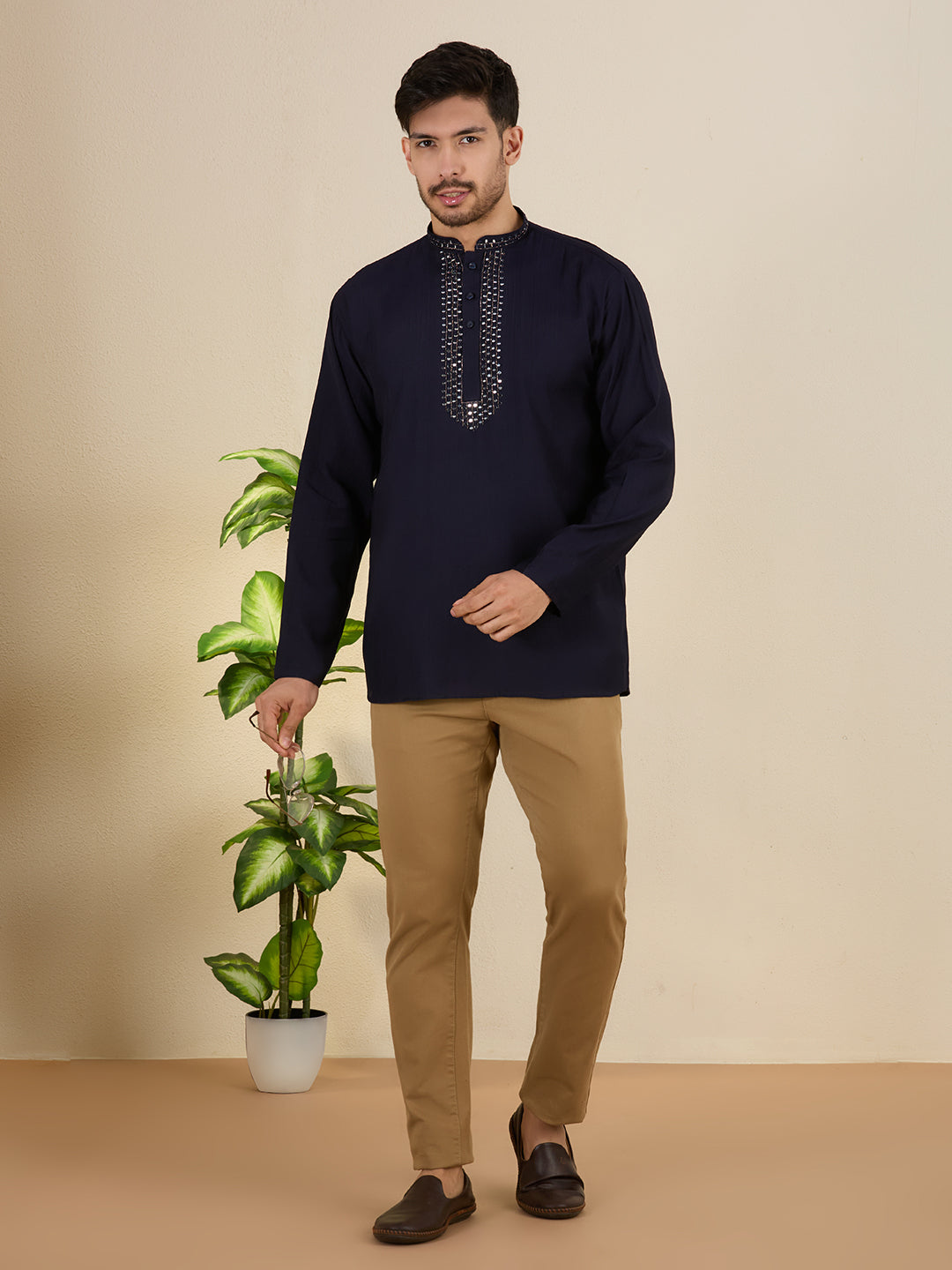 Mens Mirror Work Kurta