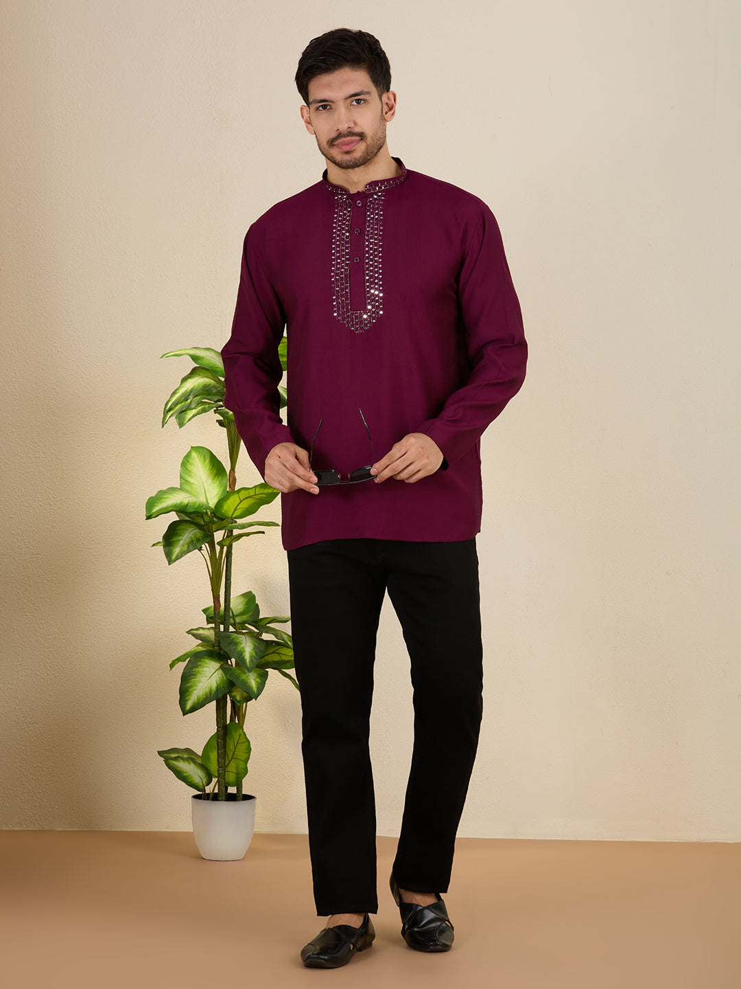 Mens Mirror Work Kurta