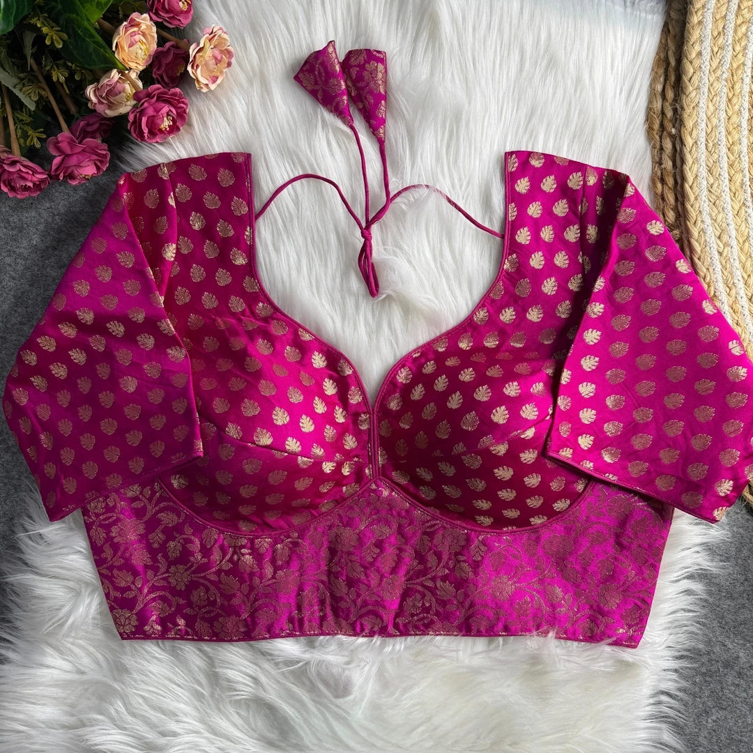 Silk Zari Work Blouse - Roop Darshan