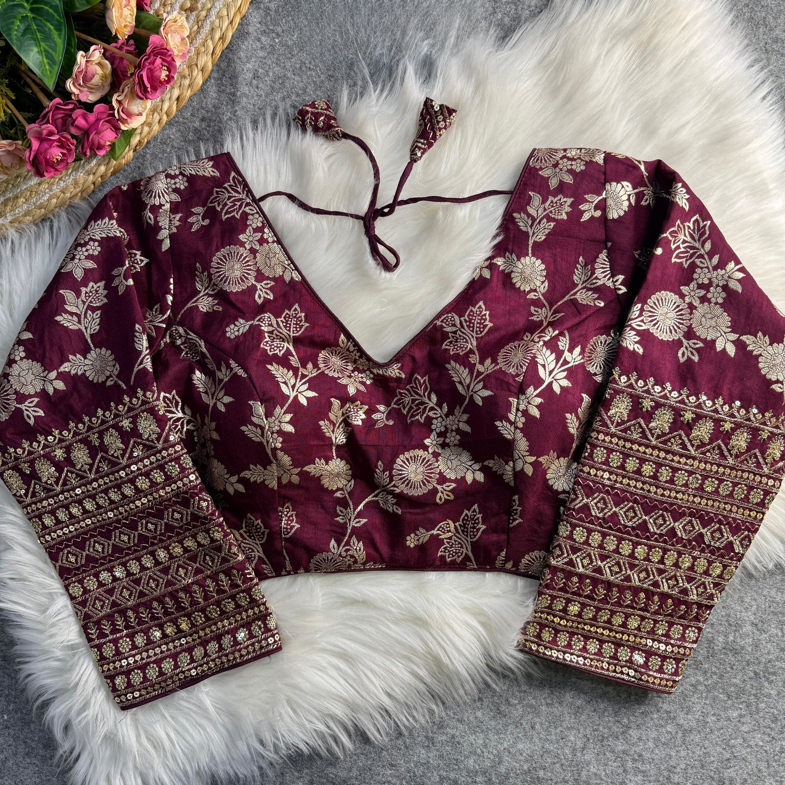 Silk Embroidered Work Blouse