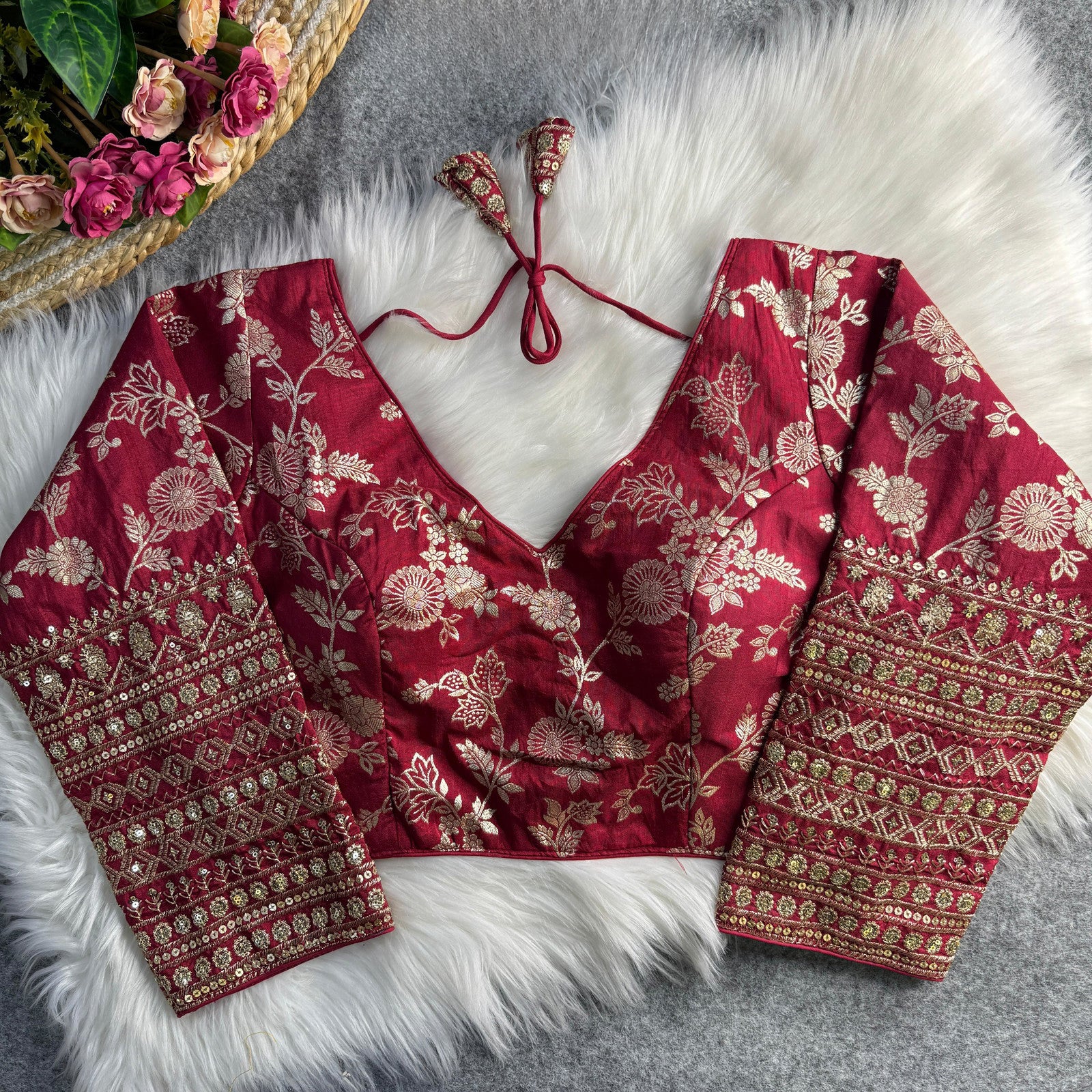 Silk Embroidered Work Blouse