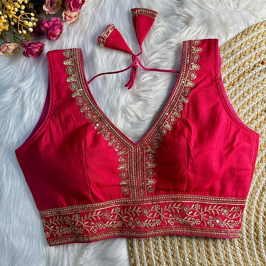 Silk Embroidered Work Blouse
