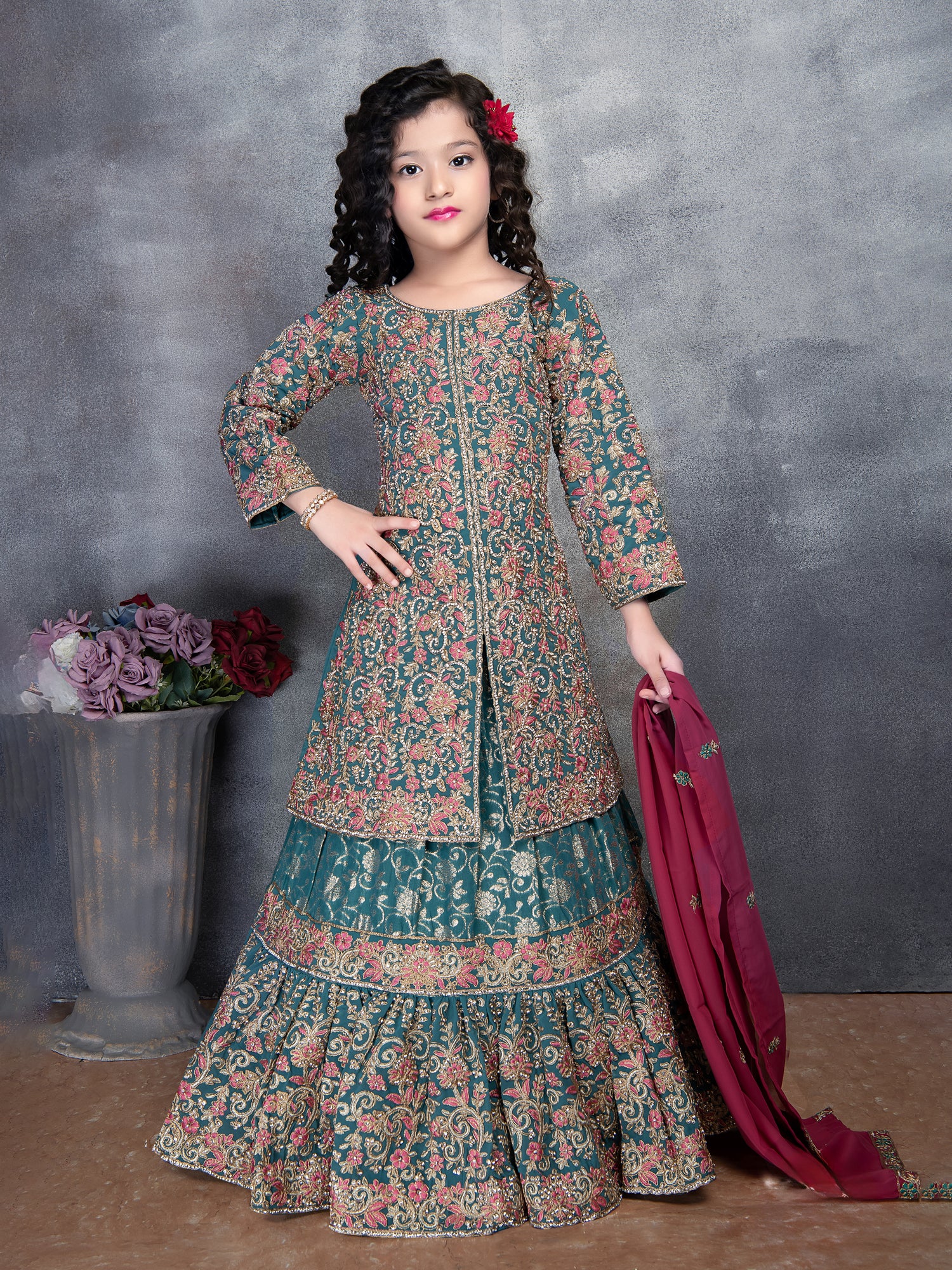 Amina Long Top Lehenga Suit - Roop Darshan