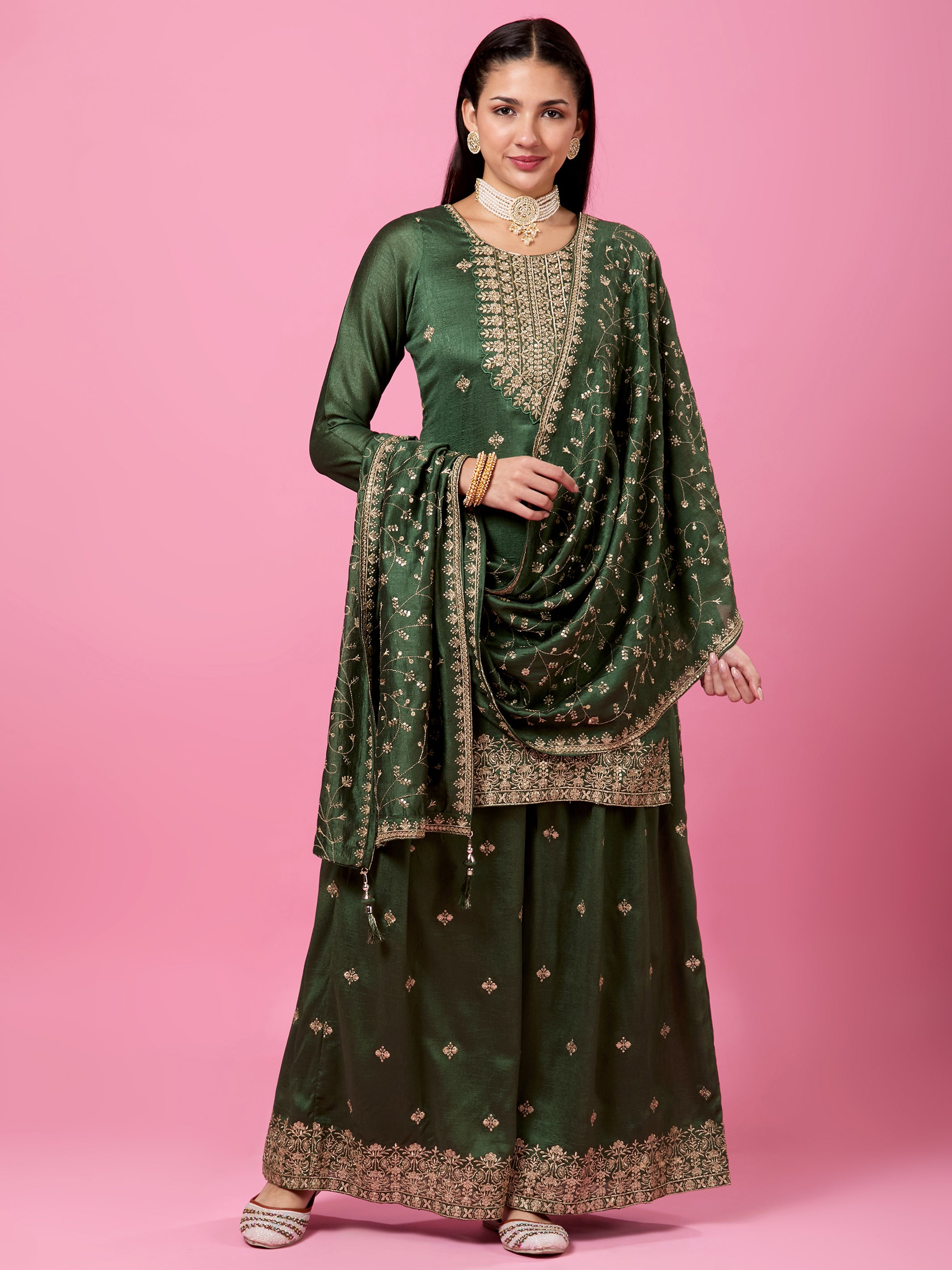 Rajata Plazzo Suit - Roop Darshan