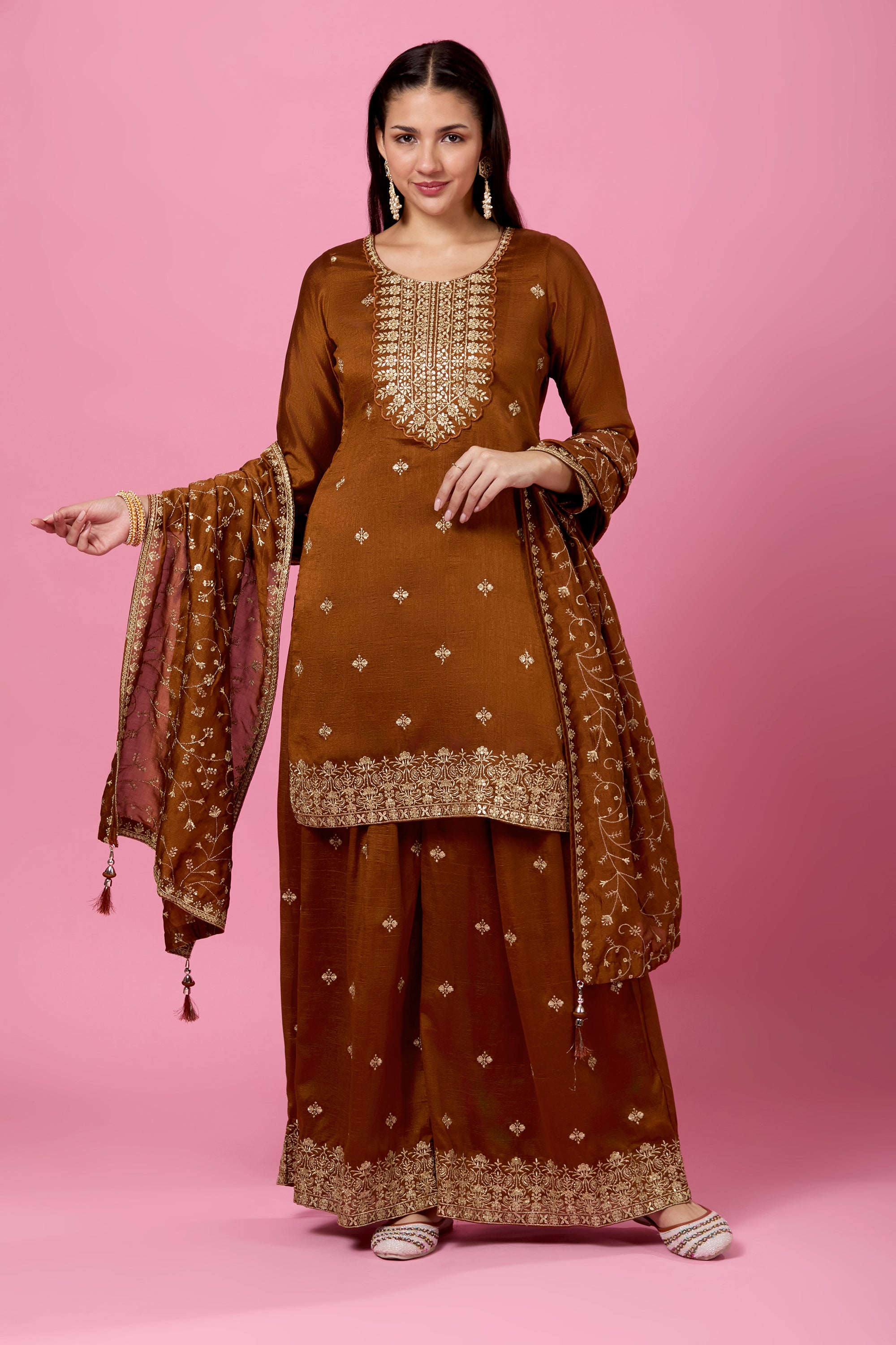 Rajata Plazzo Suit - Roop Darshan
