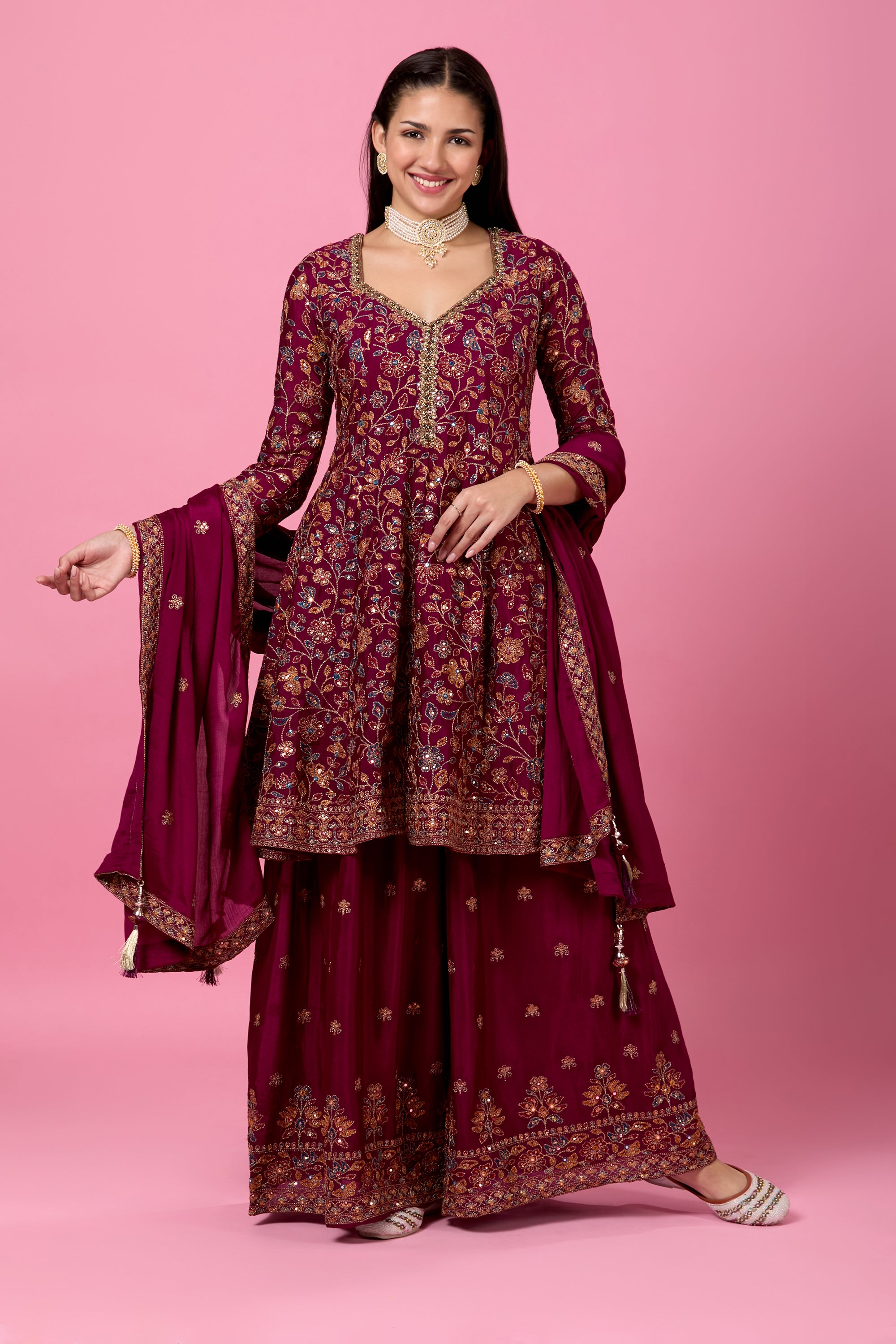 Anjali Plazzo Suit - Roop Darshan