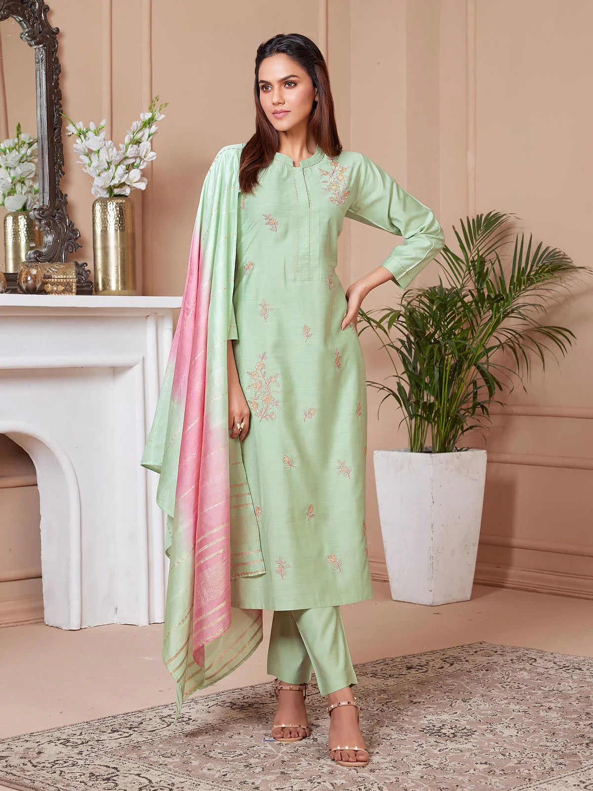 Lina Straight Kamiz & Pant - Roop Darshan
