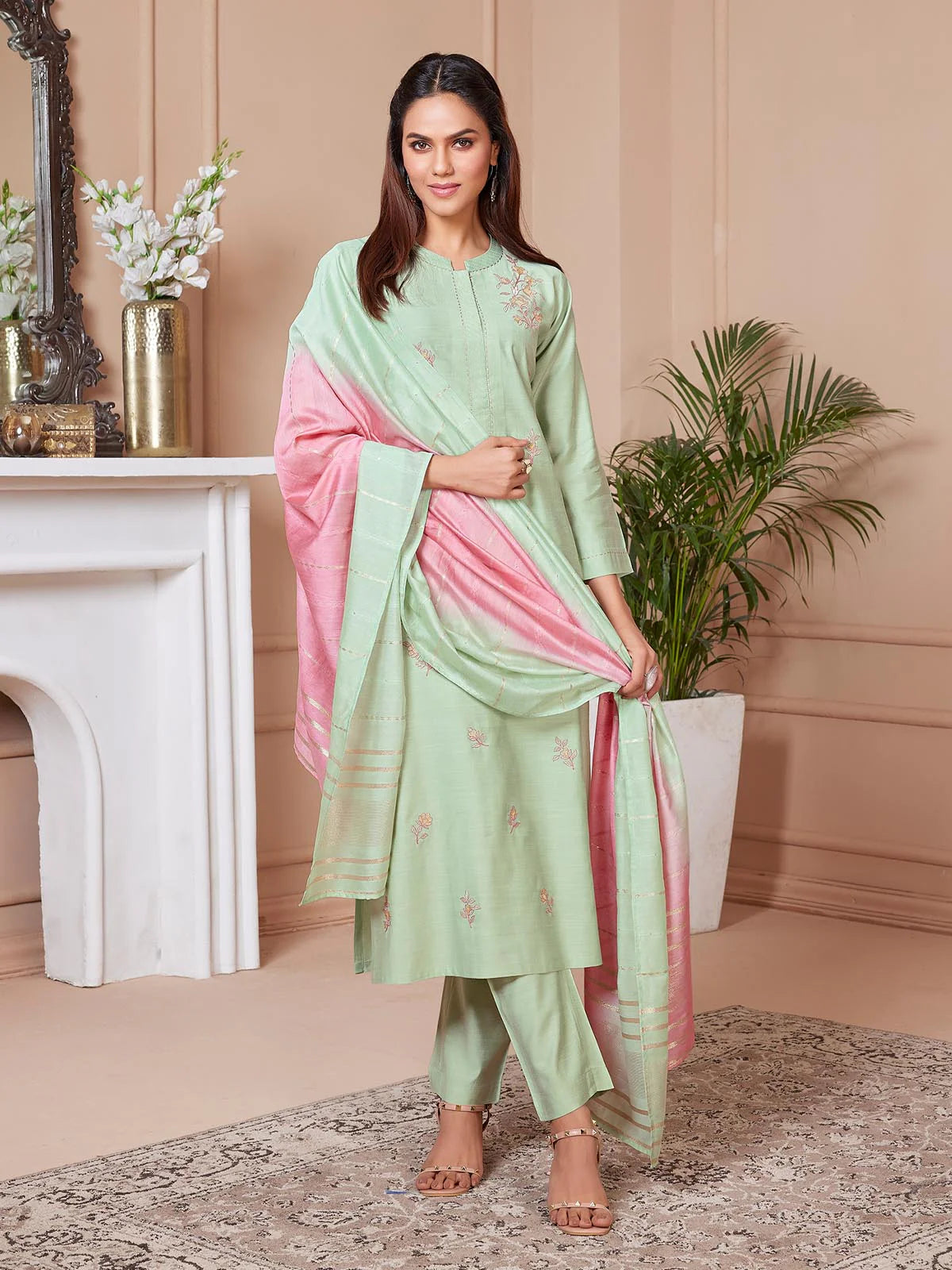 Lina Straight Kamiz & Pant - Roop Darshan