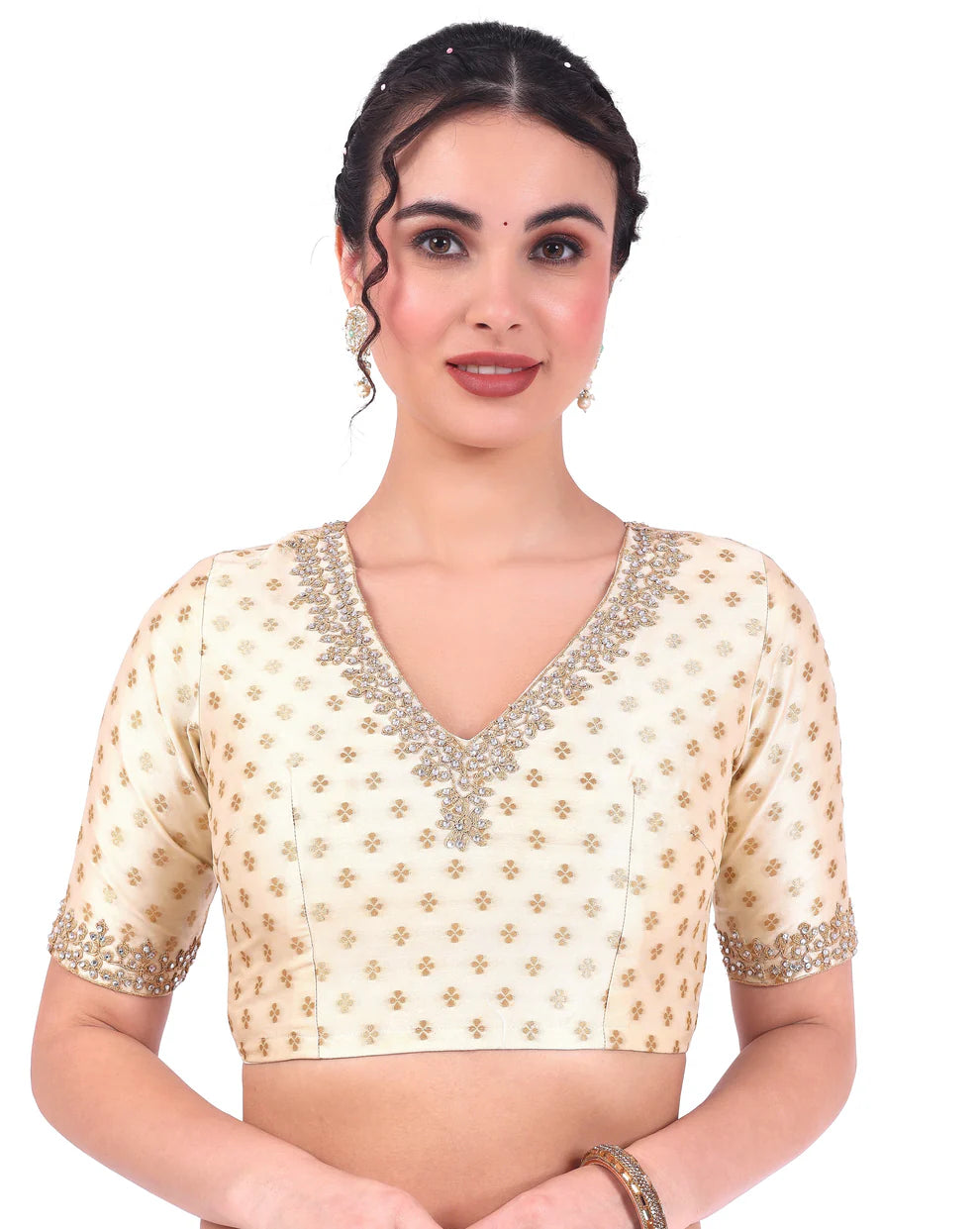 Brocade Zari Stone Work Blouse - Roop Darshan