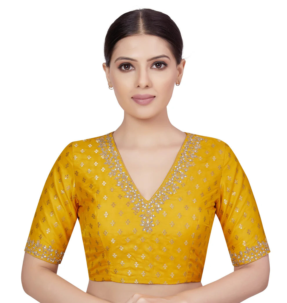 Brocade Zari Stone Work Blouse - Roop Darshan