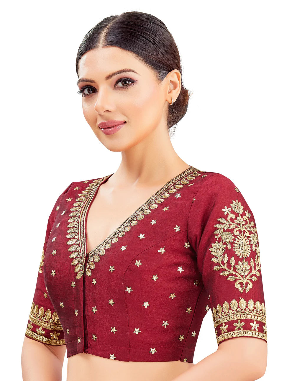 Silk Zari Tiki Work Blouse - Roop Darshan