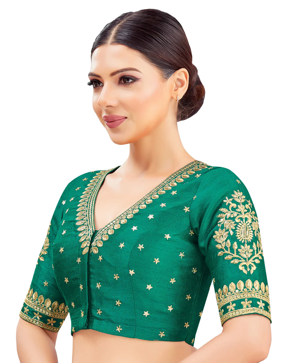 Silk Zari Tiki Work Blouse - Roop Darshan