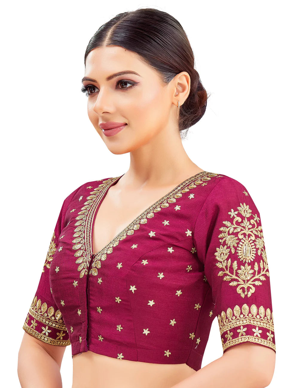 Silk Zari Tiki Work Blouse - Roop Darshan
