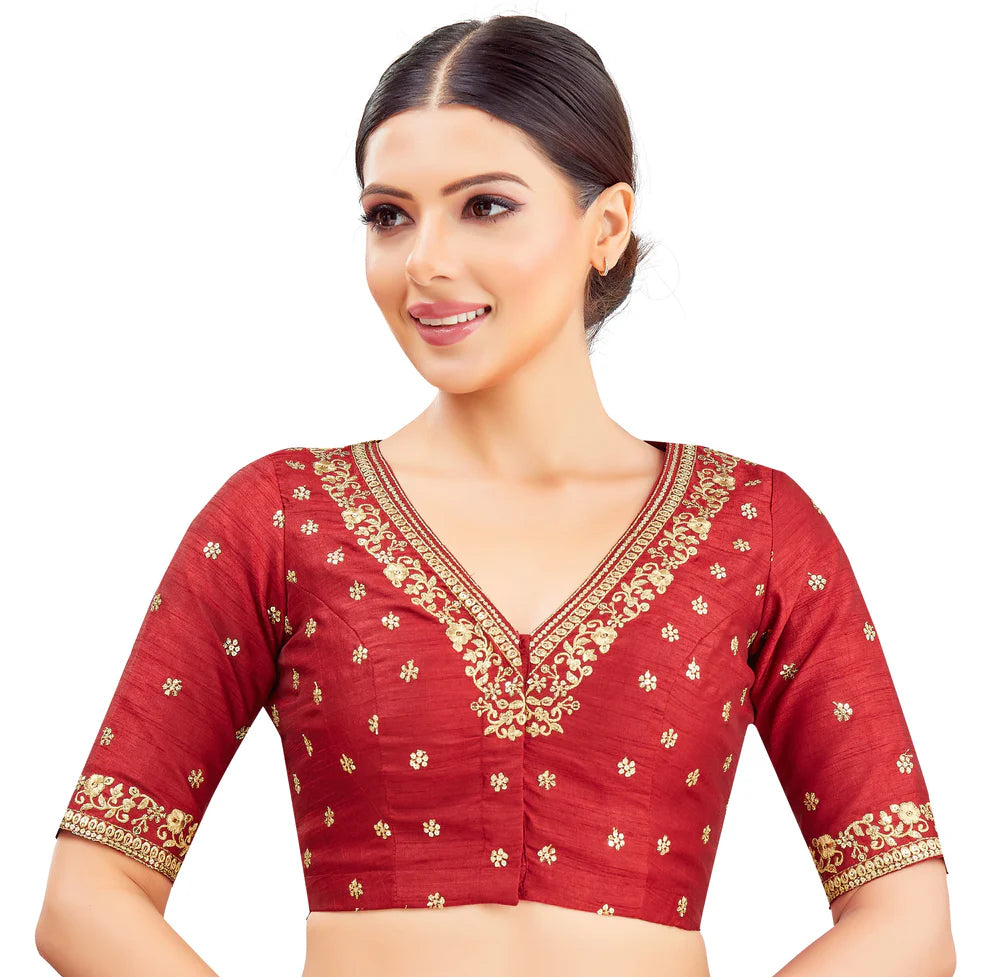 Silk Zari Tiki Work Blouse - Roop Darshan