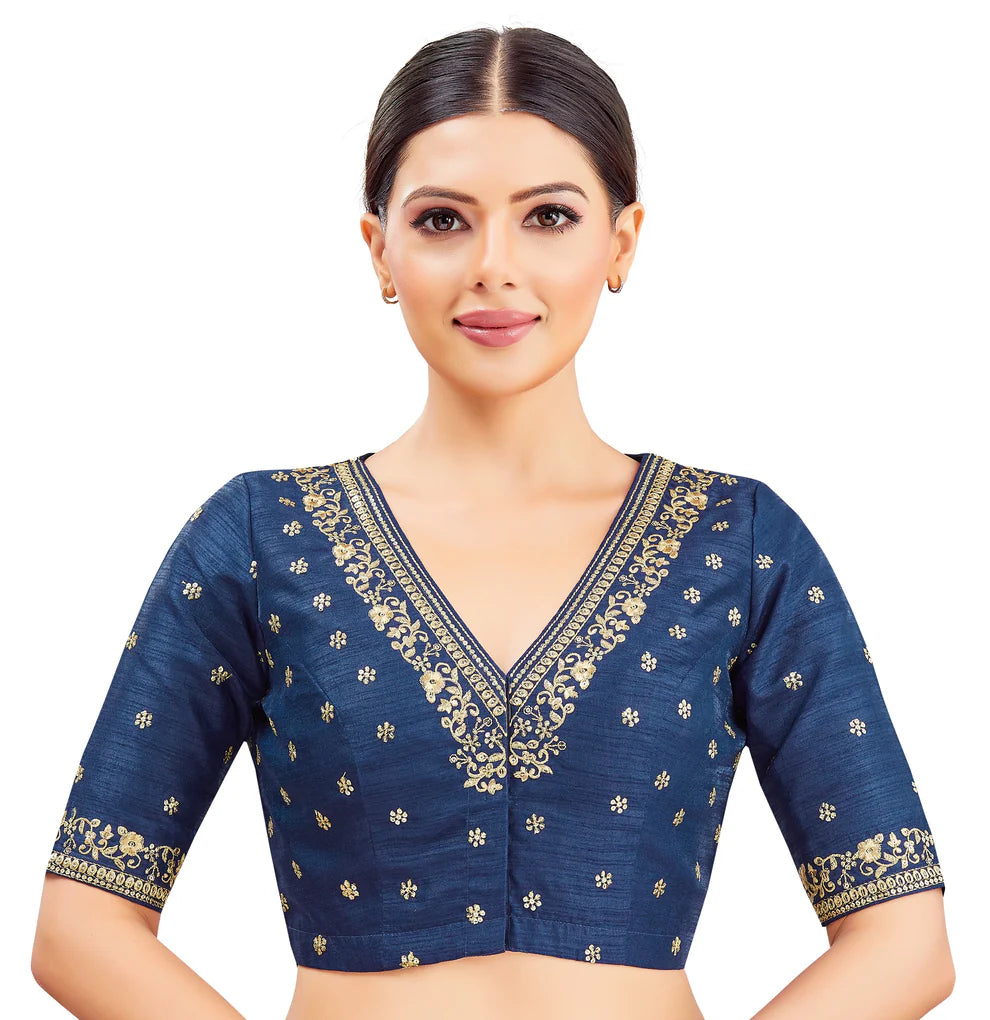 Silk Zari Tiki Work Blouse - Roop Darshan