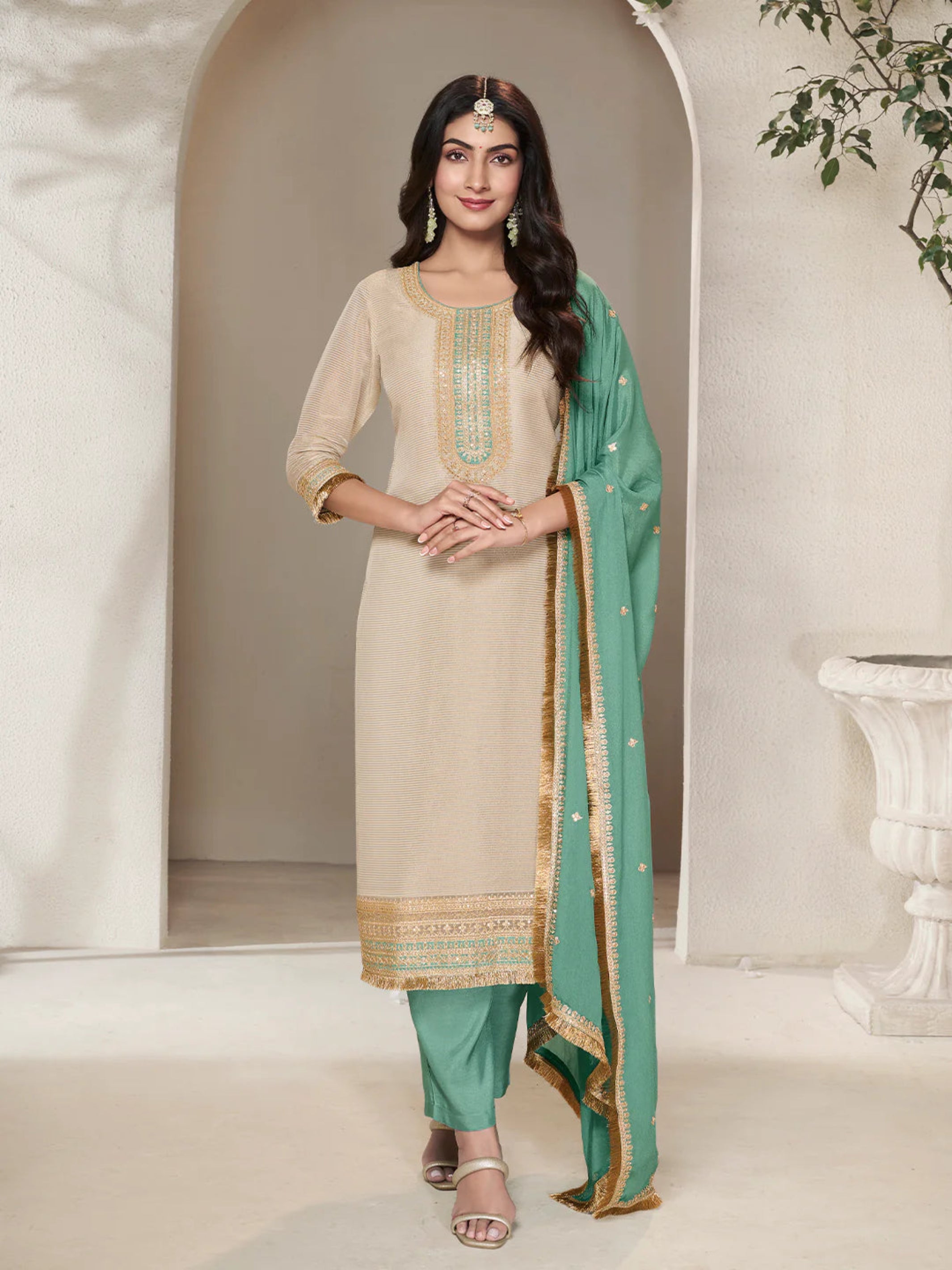Falguni Straight Kamiz & Pant - Roop Darshan
