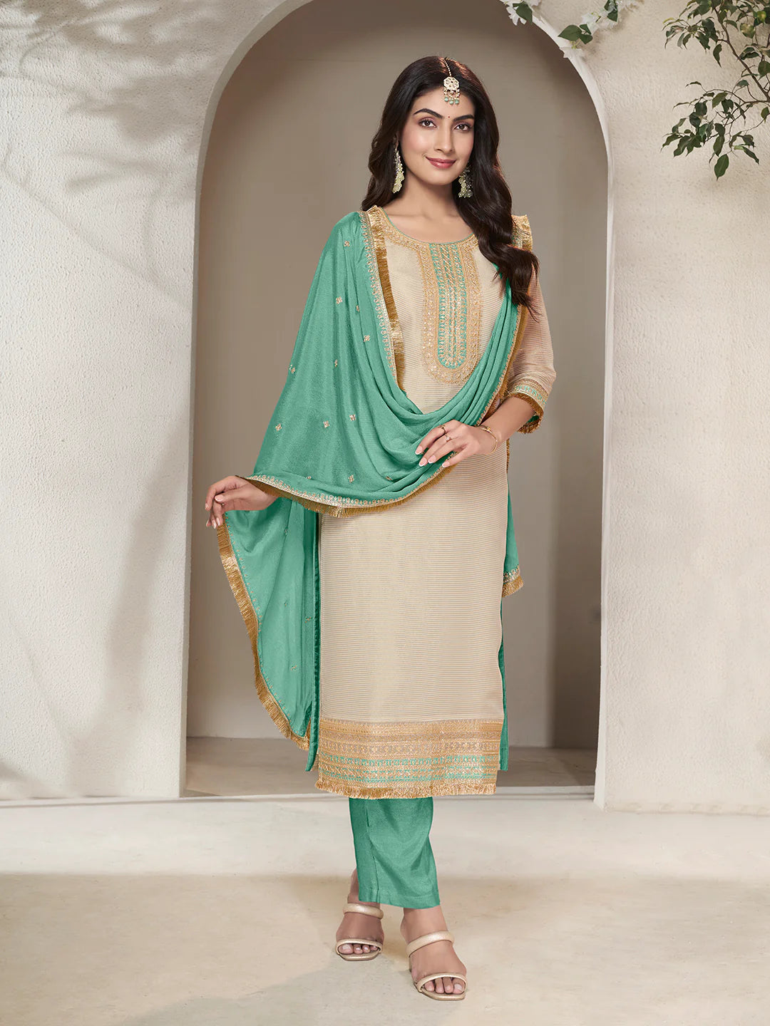 Falguni Straight Kamiz & Pant - Roop Darshan