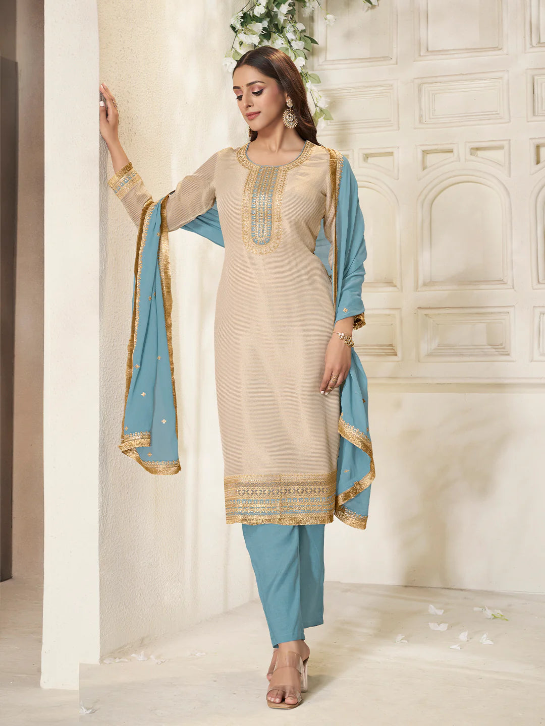 Falguni Straight Kamiz & Pant - Roop Darshan