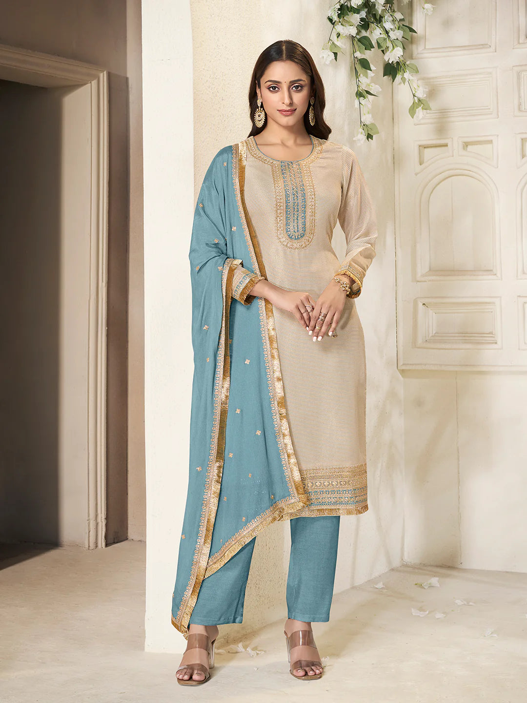 Falguni Straight Kamiz & Pant - Roop Darshan