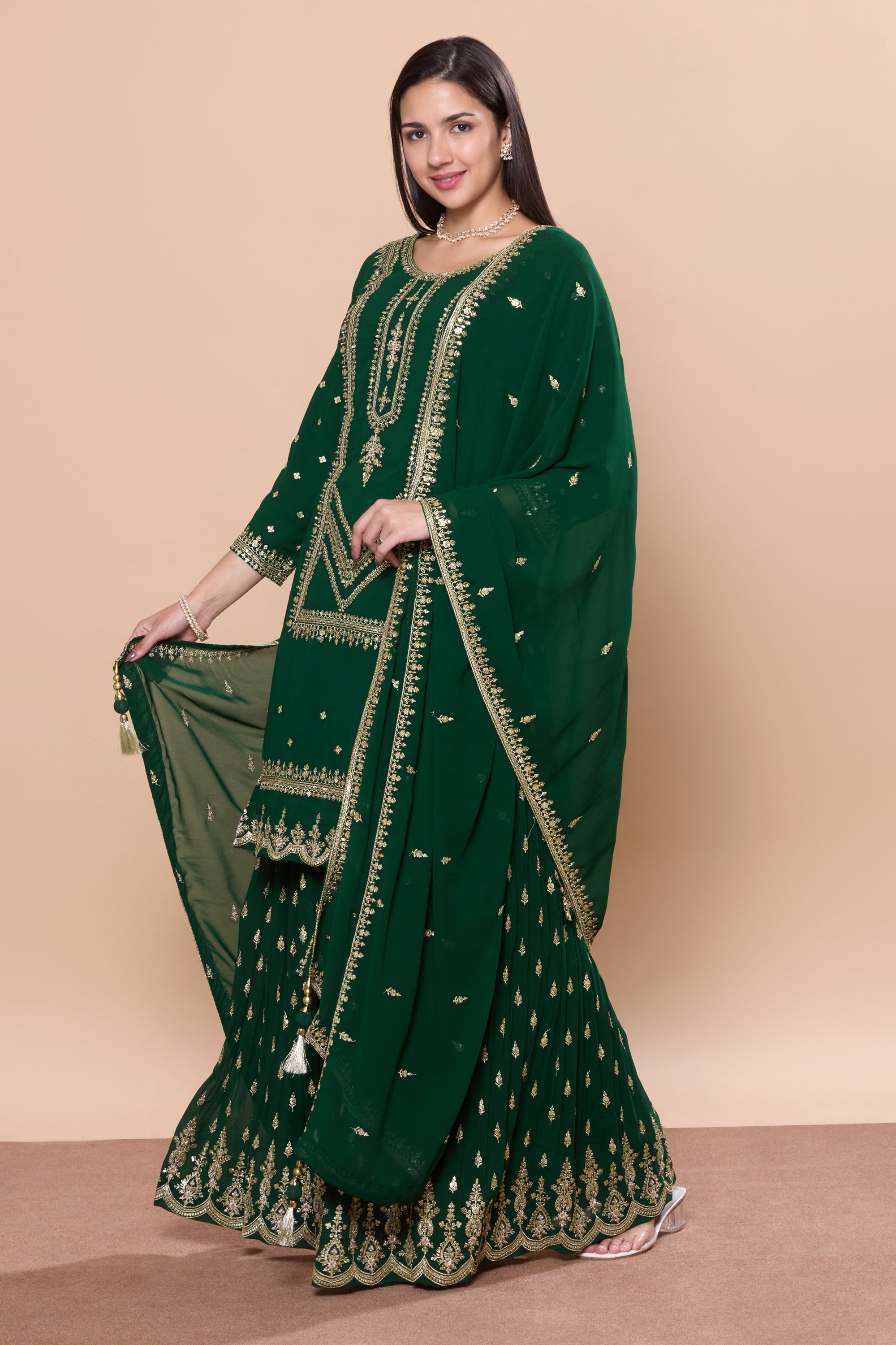 Hasina Palazzo Suit - Roop Darshan