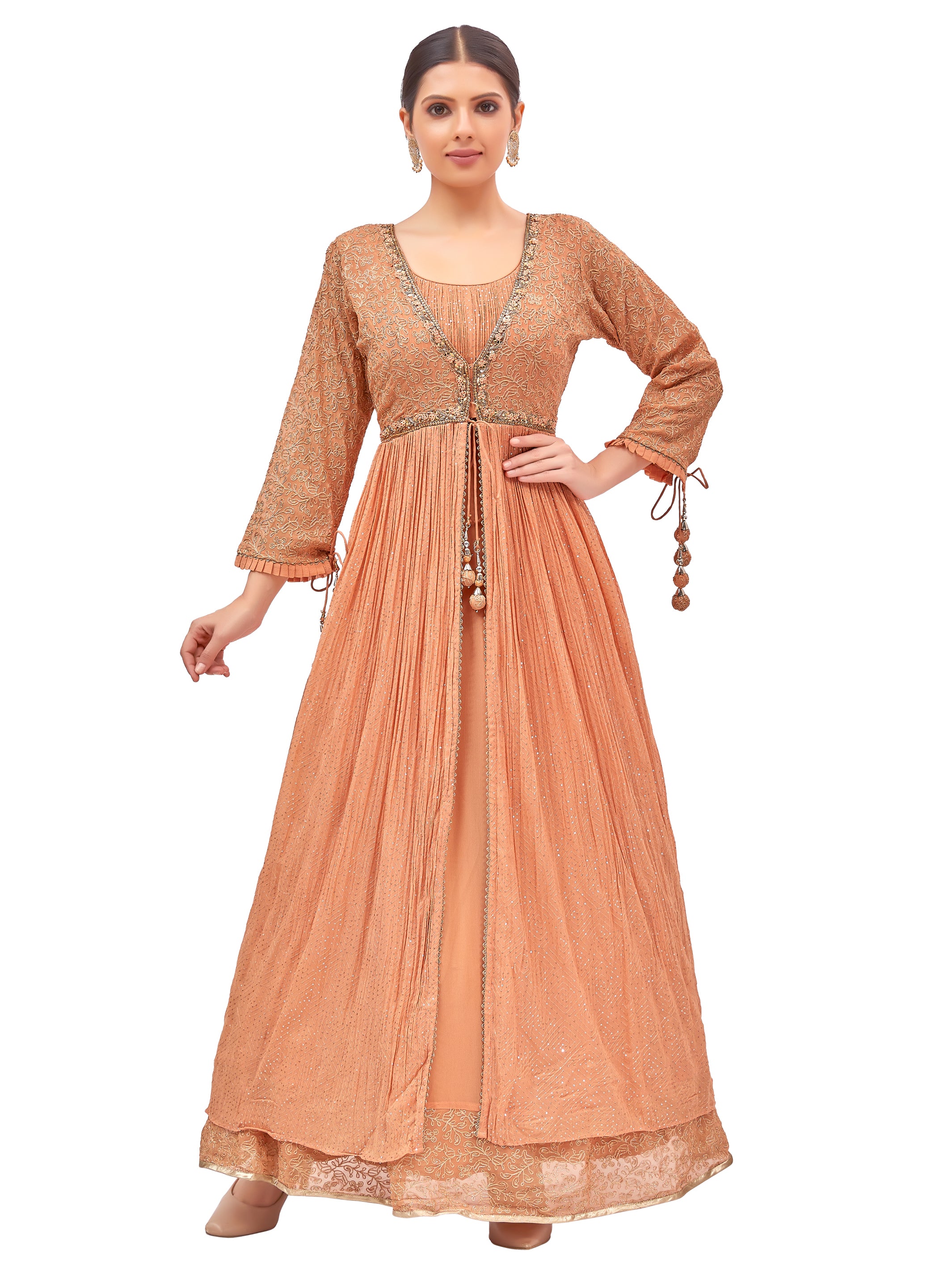 Kinny Gown With Jacket - Roop Darshan