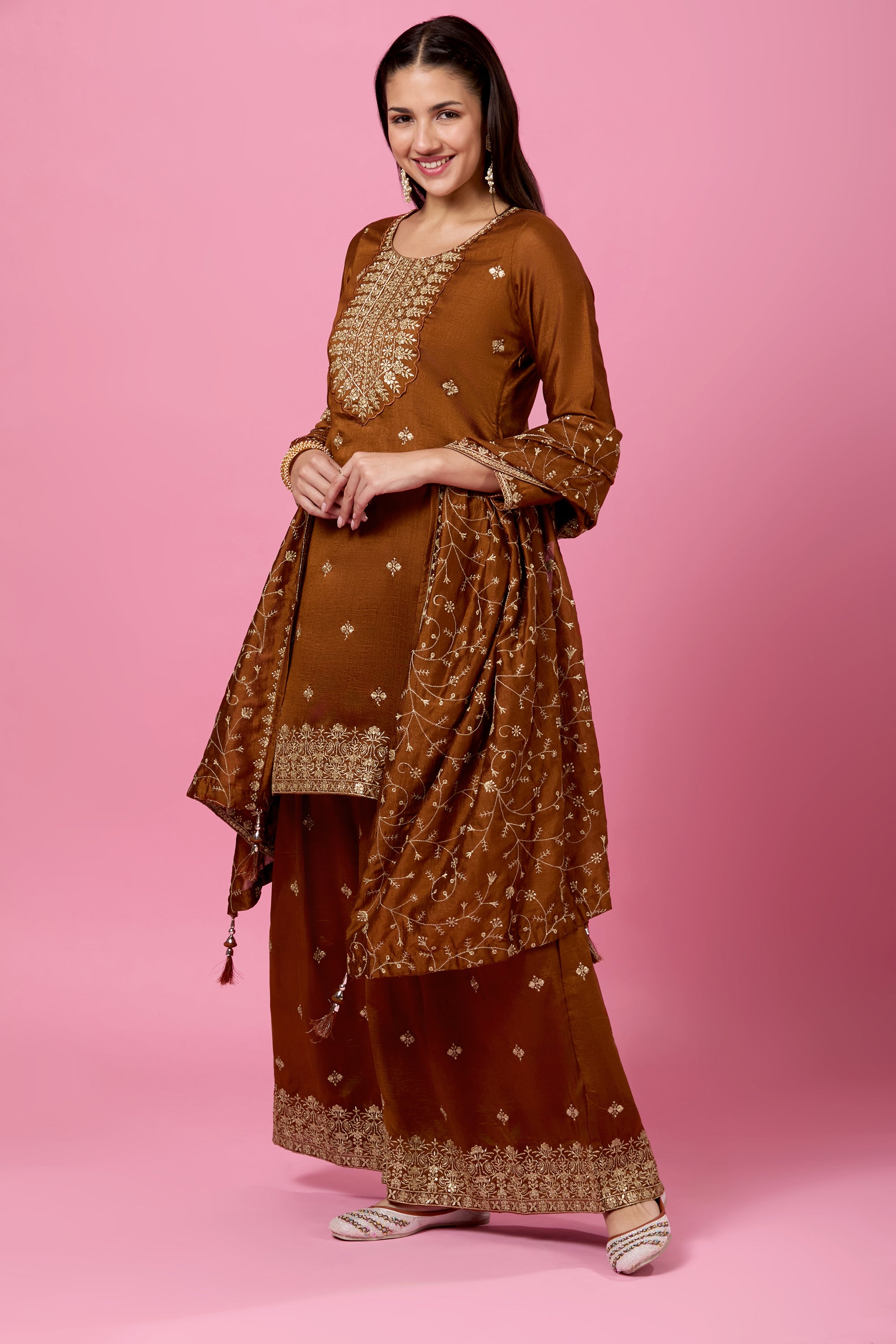 Rajata Plazzo Suit - Roop Darshan