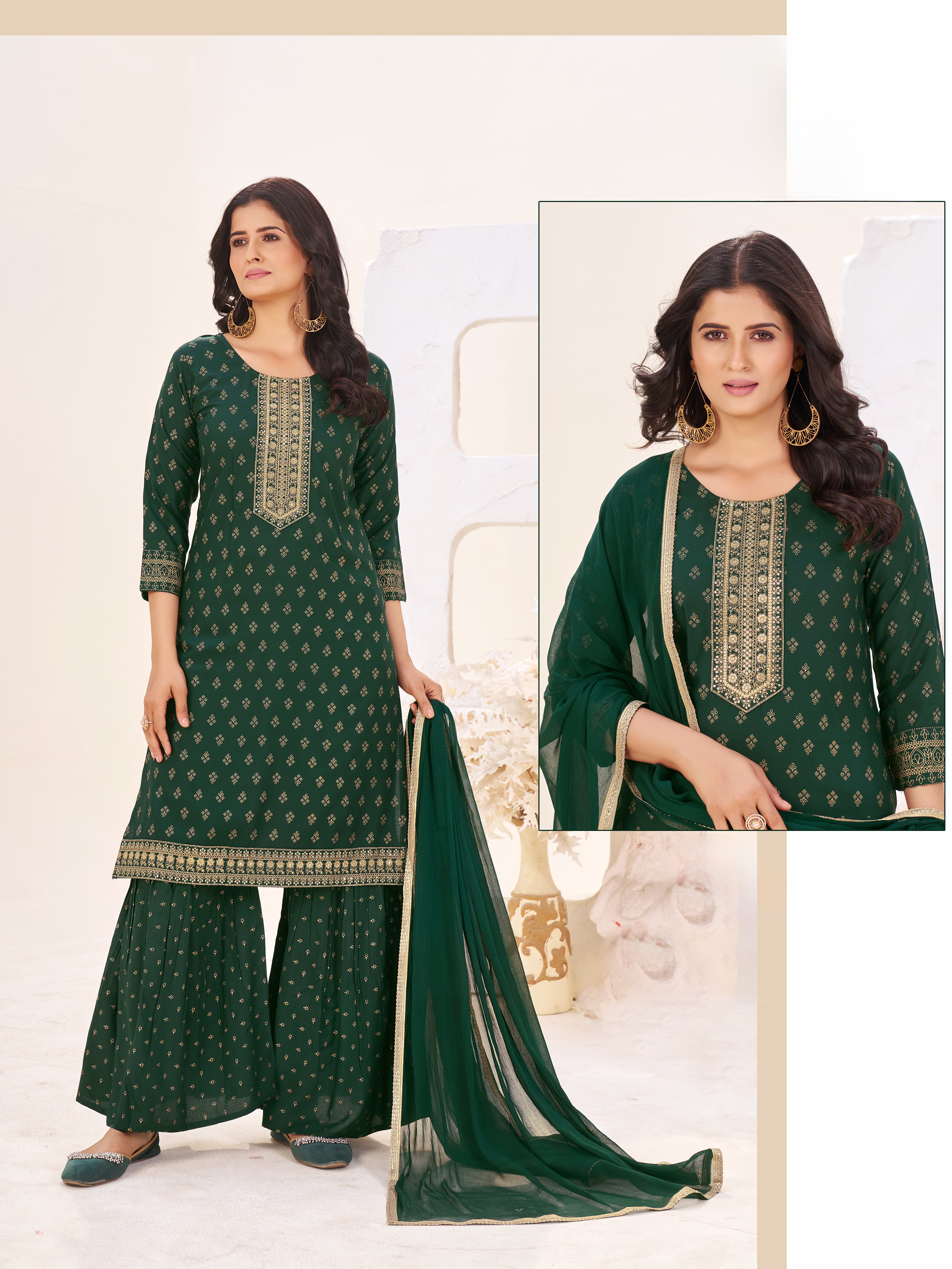 Hirva Sharara Suit - Roop Darshan