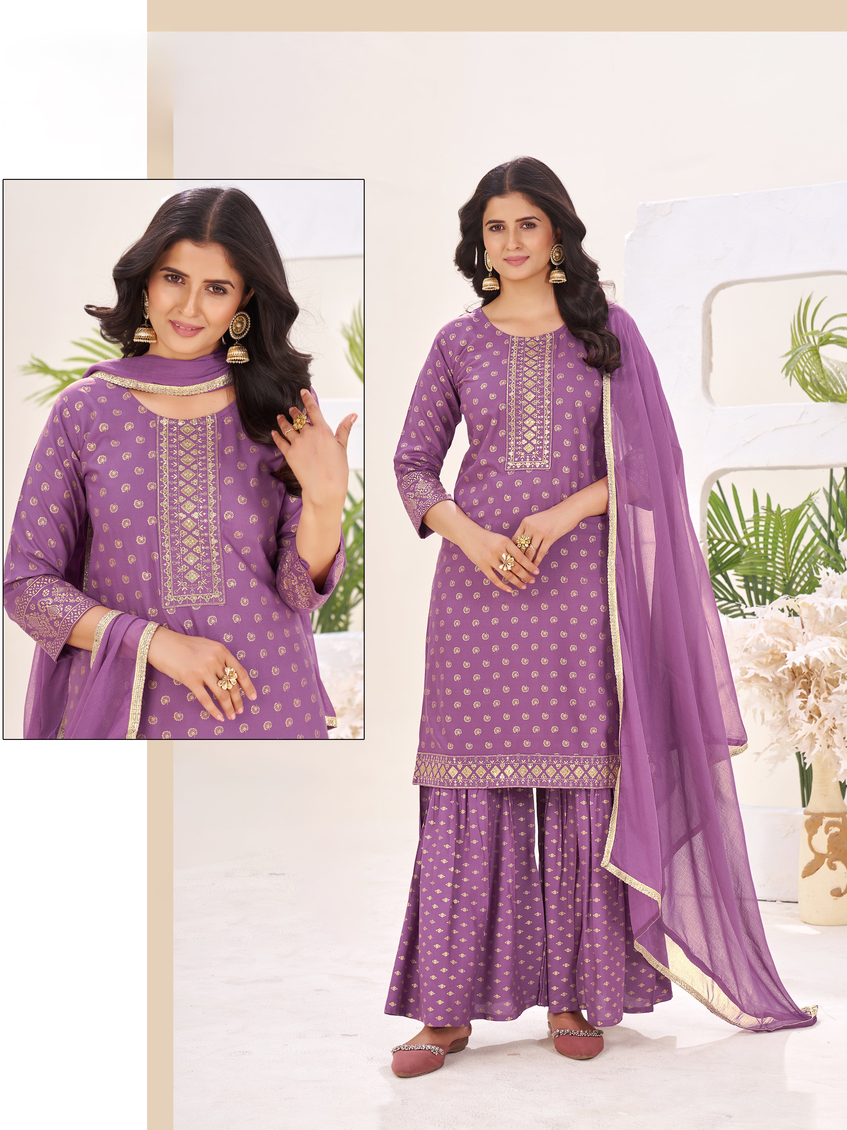 Hirva Sharara Suit - Roop Darshan