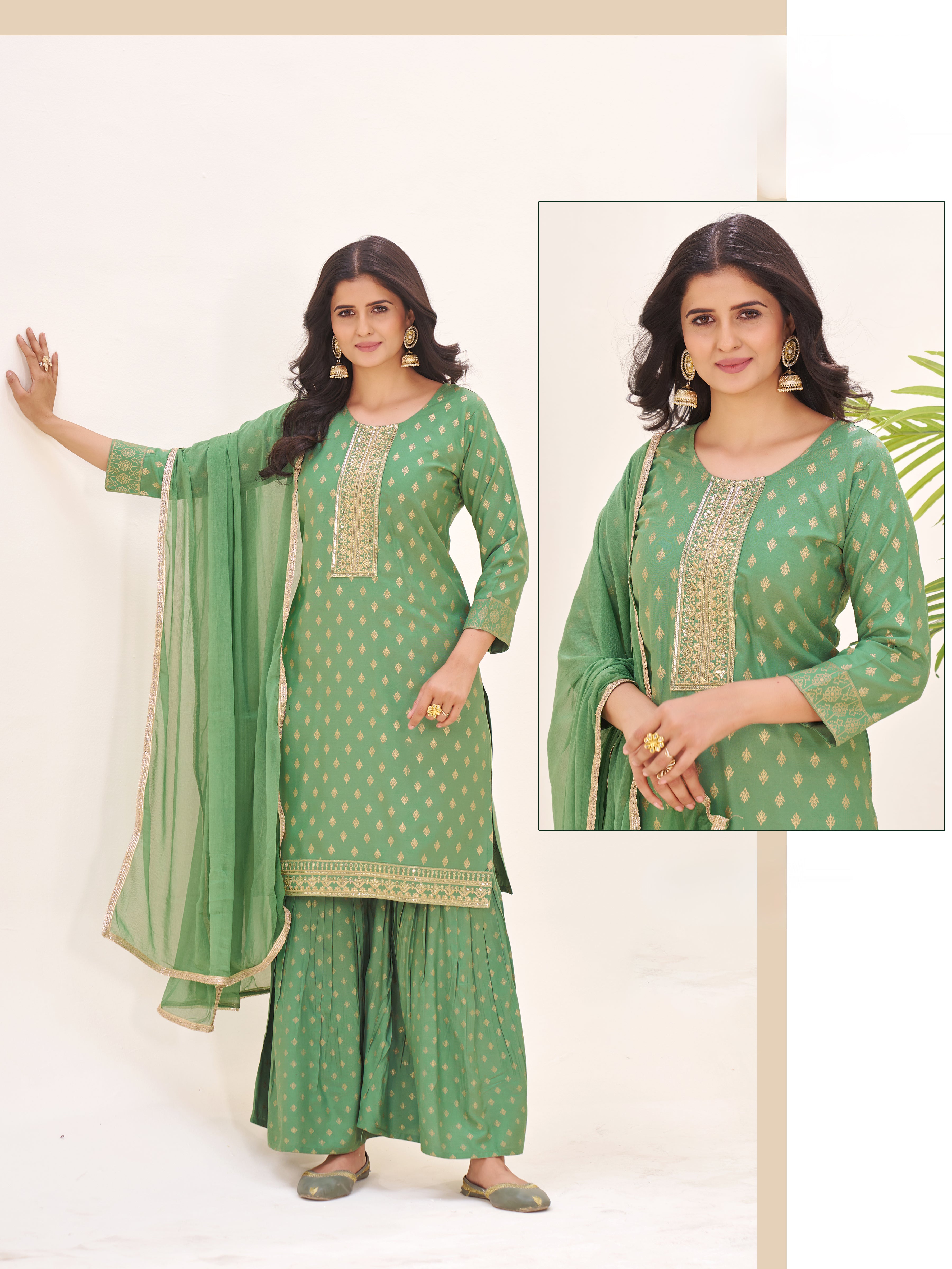 Hirva Sharara Suit - Roop Darshan