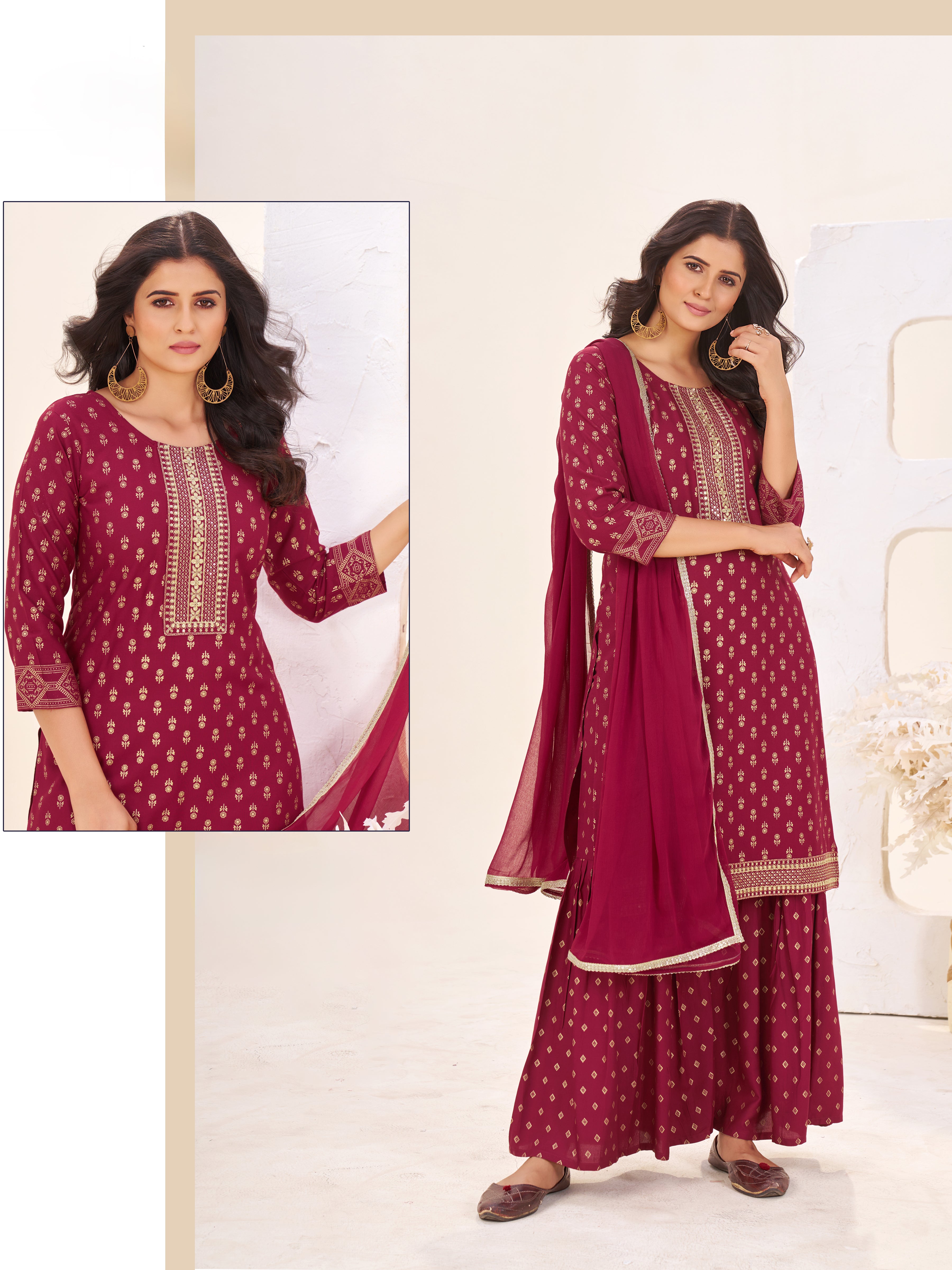 Hirva Sharara Suit - Roop Darshan