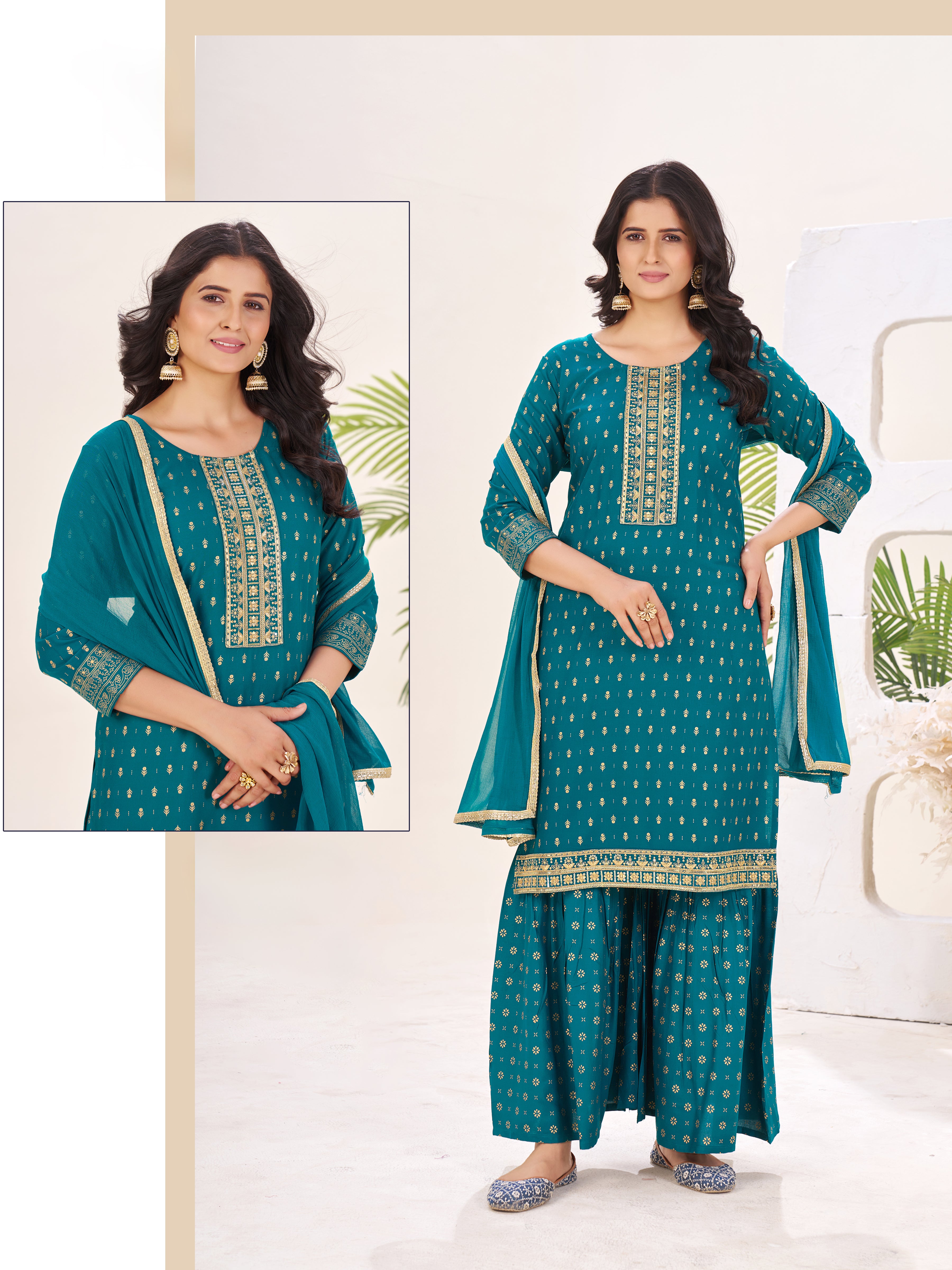 Hirva Sharara Suit - Roop Darshan