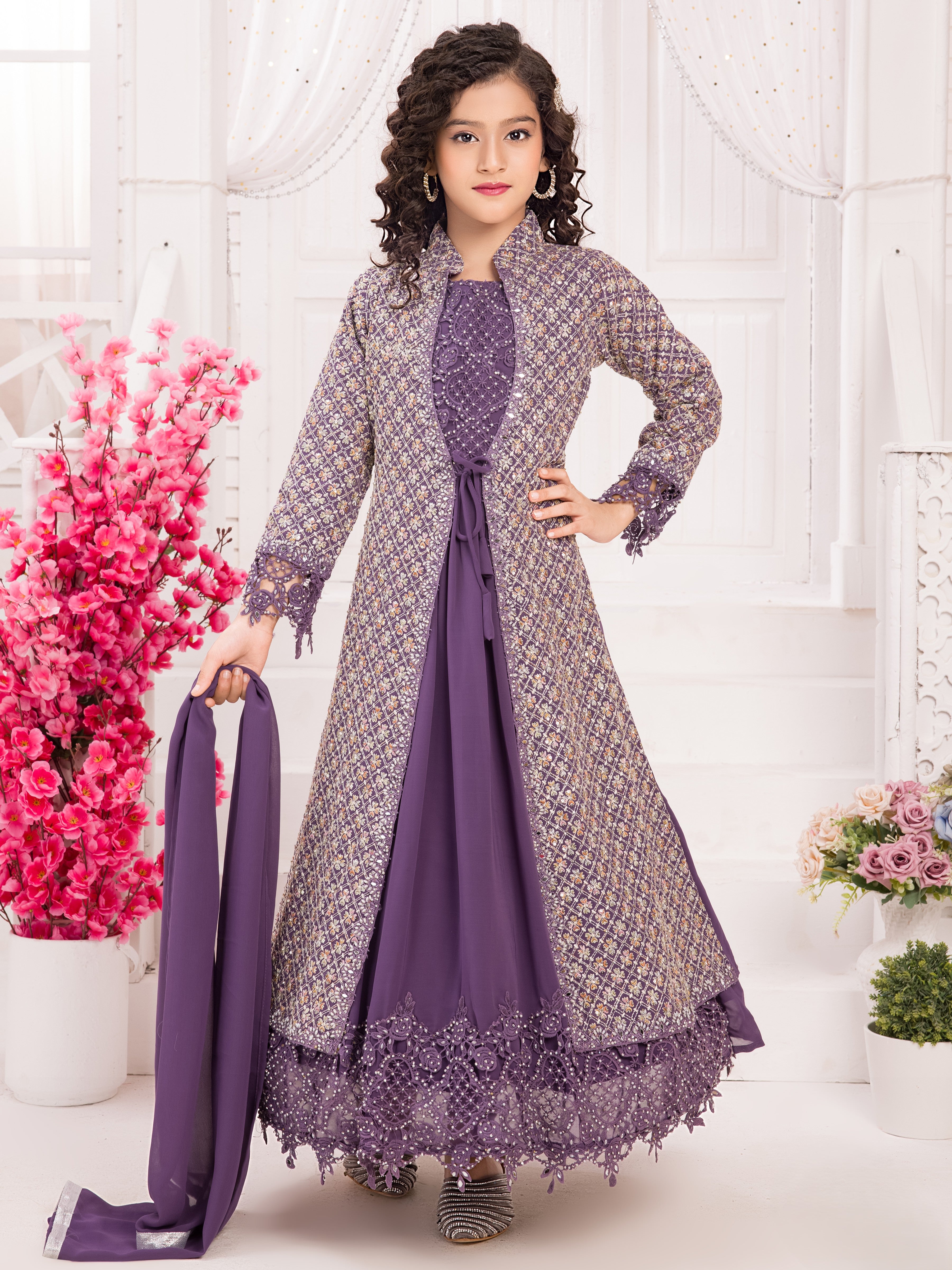 Ishani Flair Suit With Jacket - Roop Darshan