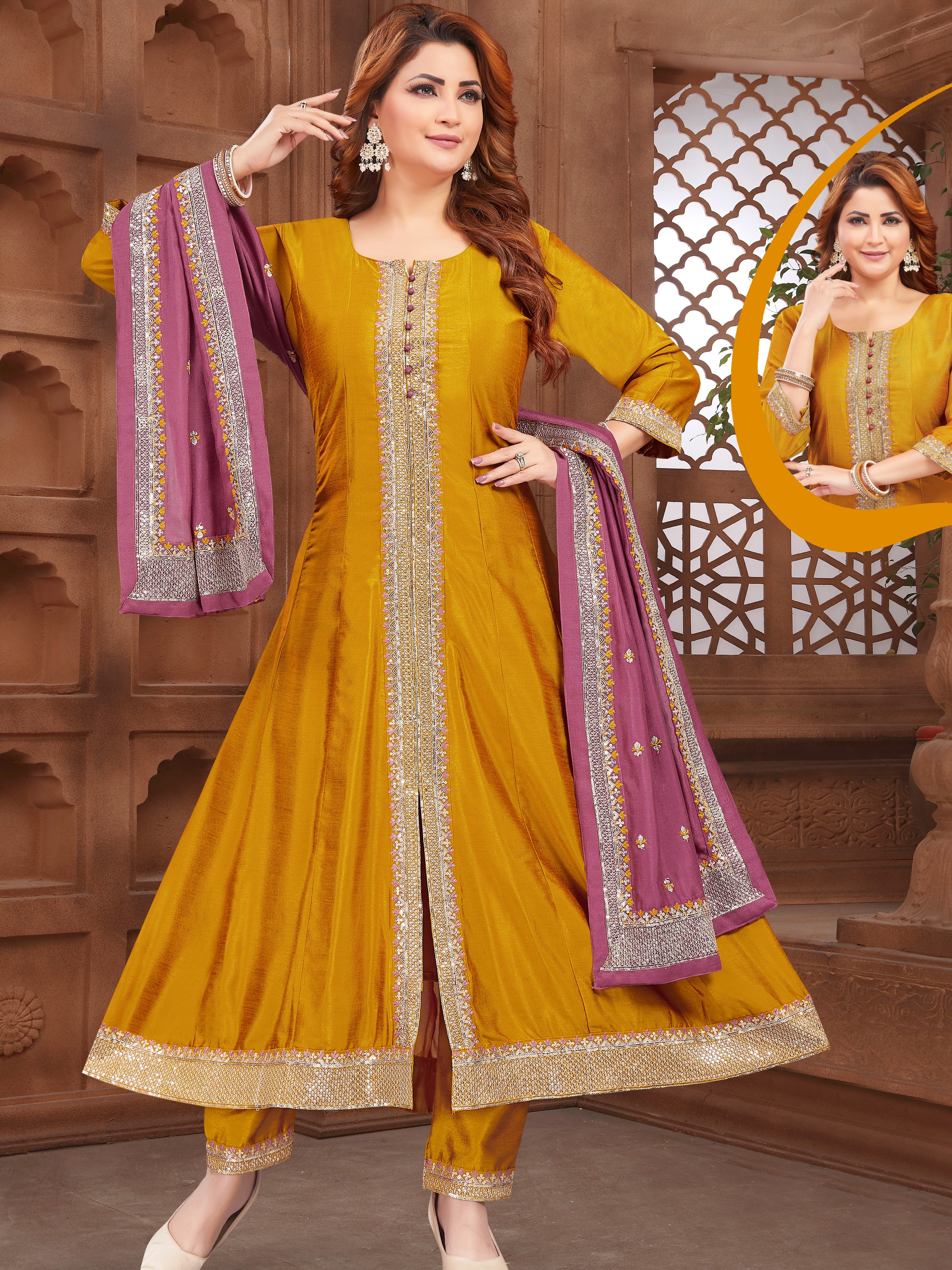 Alisha Flair Kamiz & Pant - Roop Darshan
