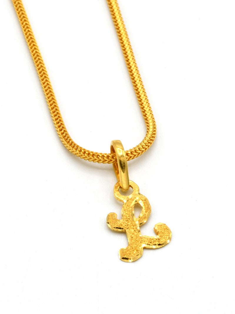 22ct Gold "L" Initial Pendant - Roop Darshan