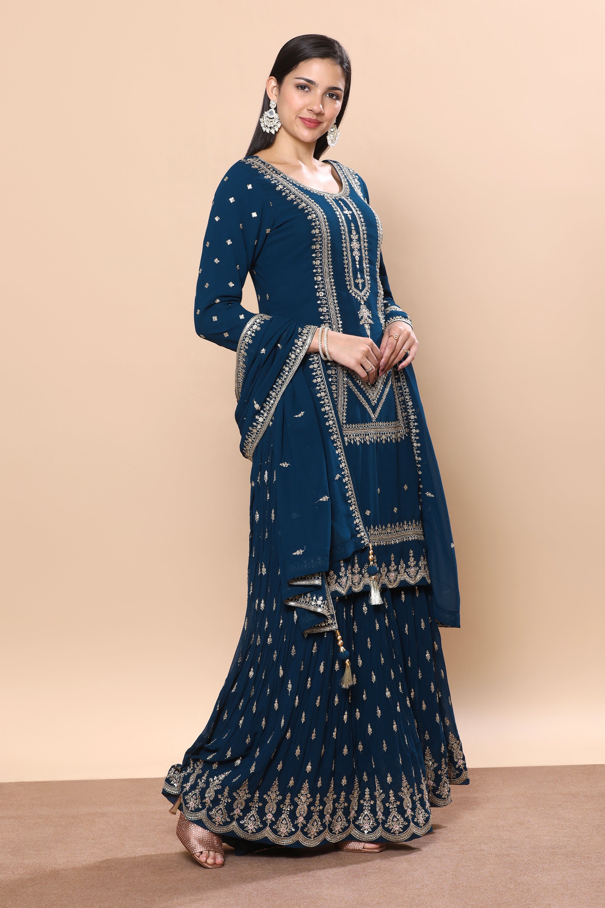 Hasina Palazzo Suit - Roop Darshan