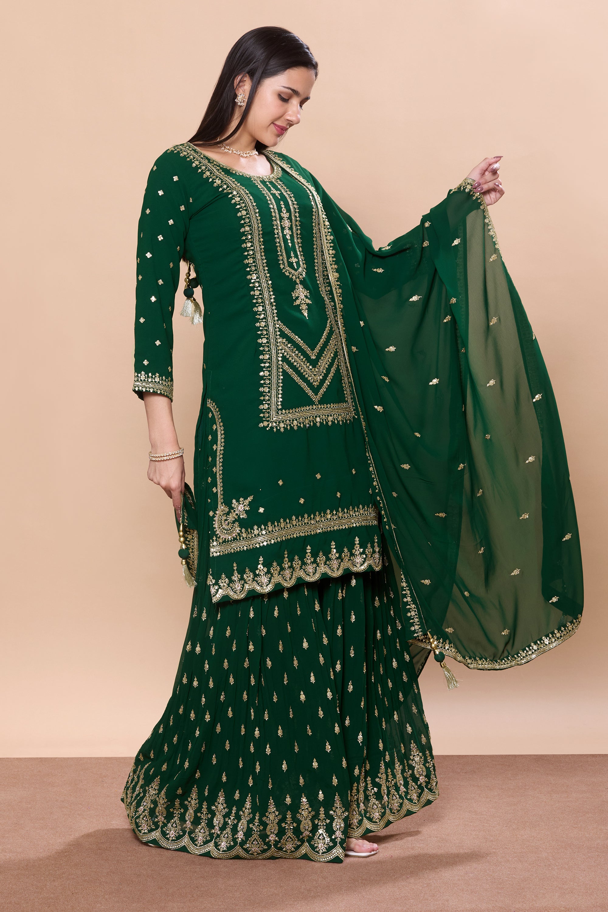 Hasina Palazzo Suit - Roop Darshan