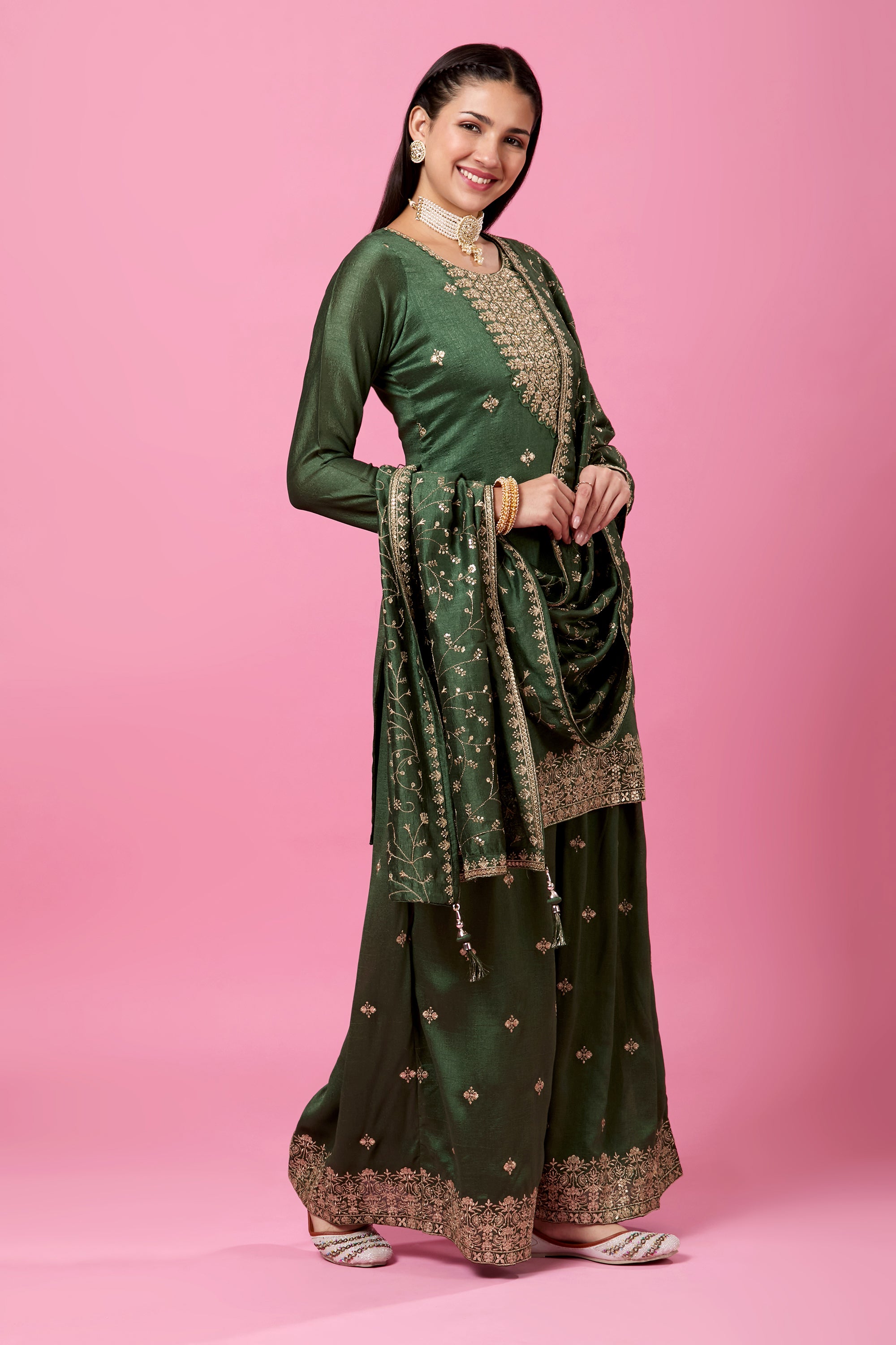 Rajata Plazzo Suit - Roop Darshan