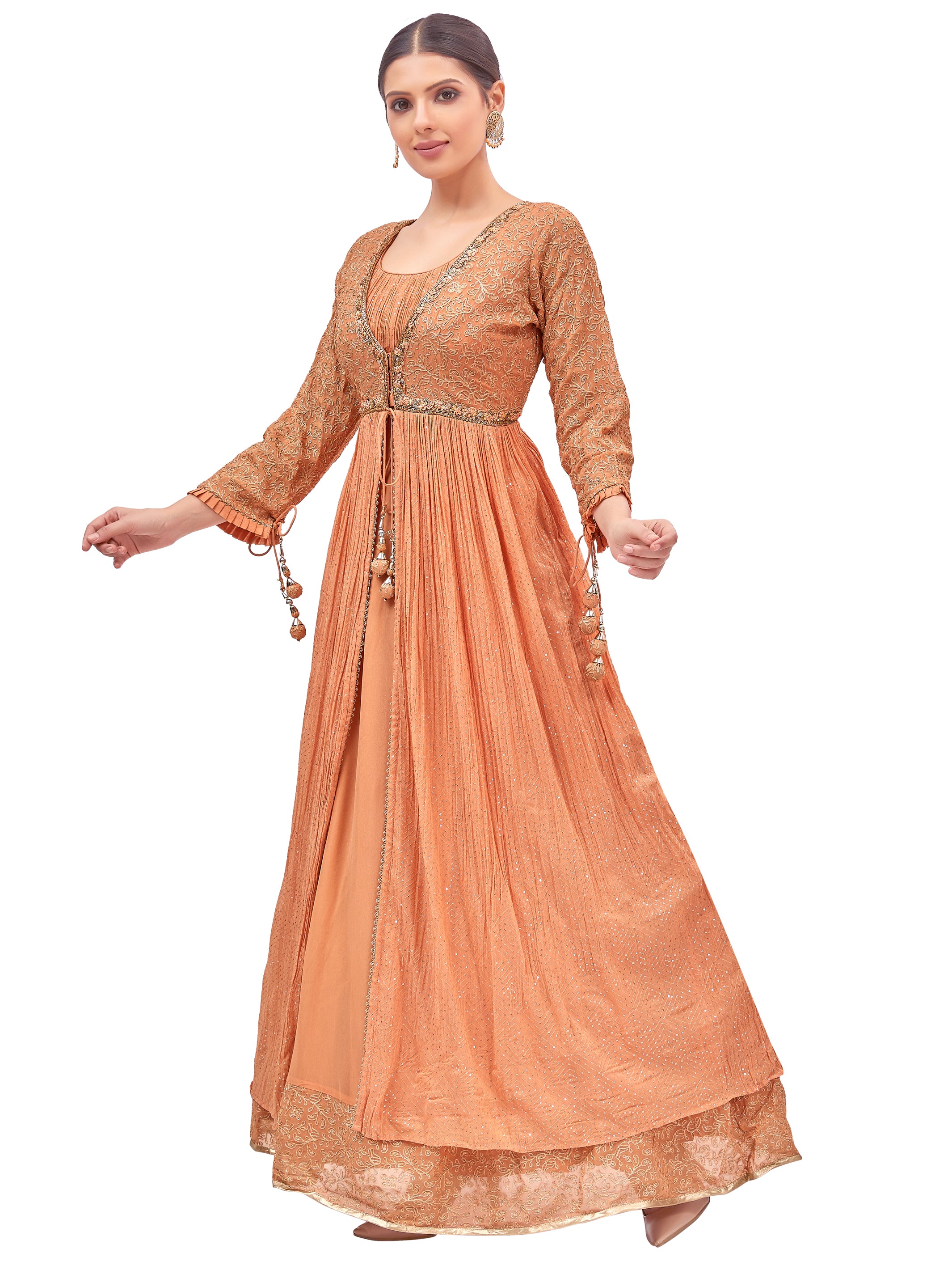 Kinny Gown With Jacket - Roop Darshan