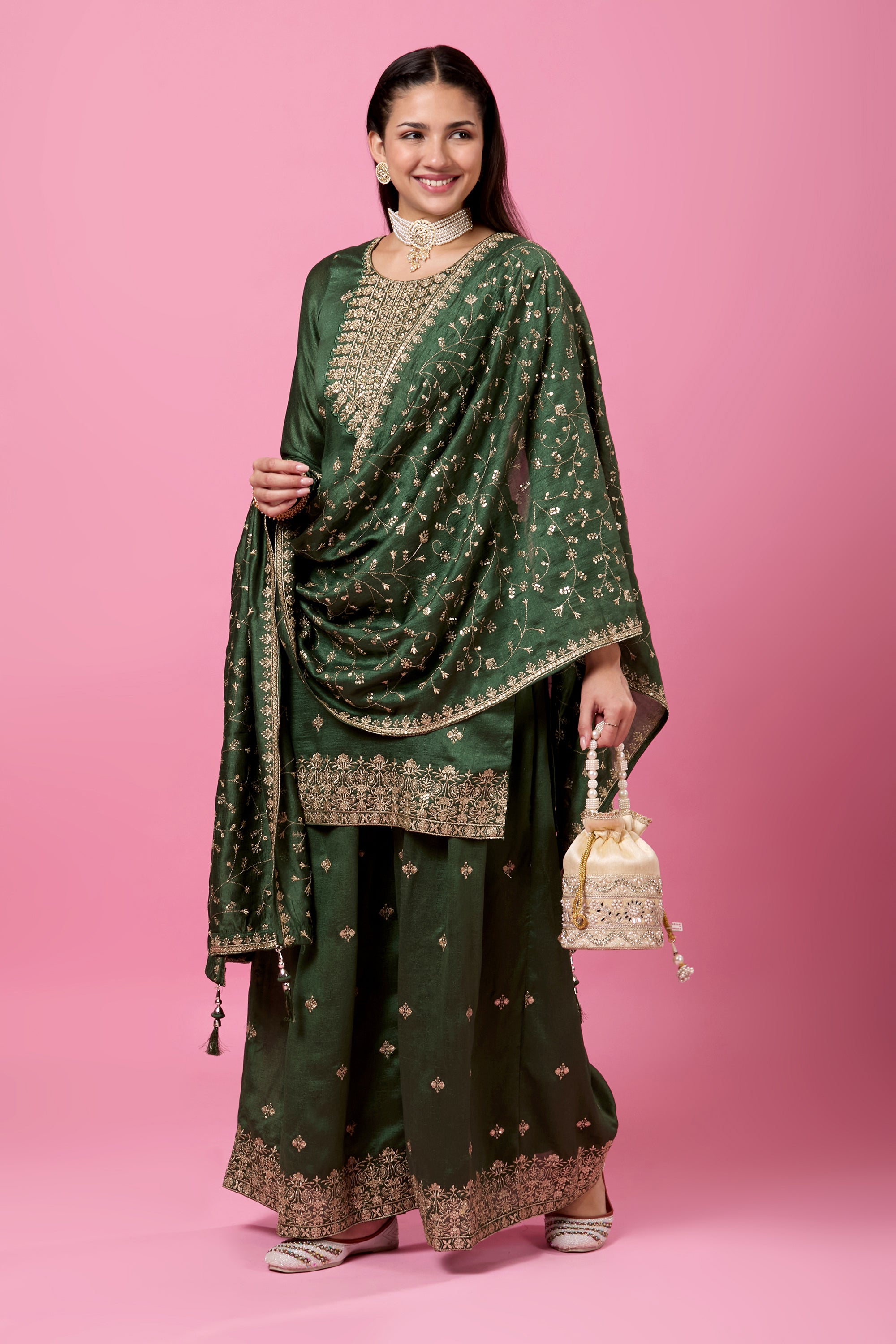Rajata Plazzo Suit - Roop Darshan