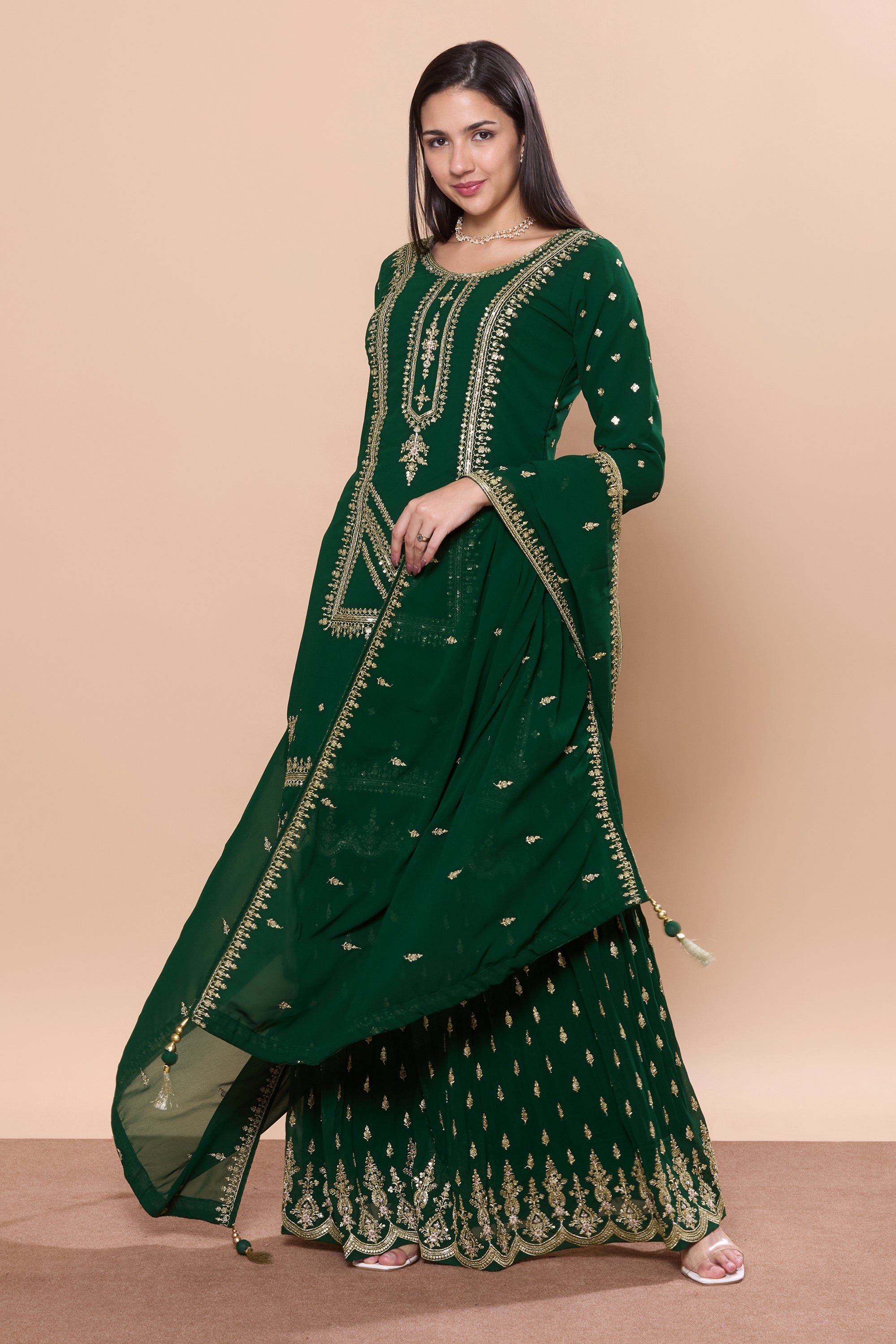 Hasina Palazzo Suit - Roop Darshan