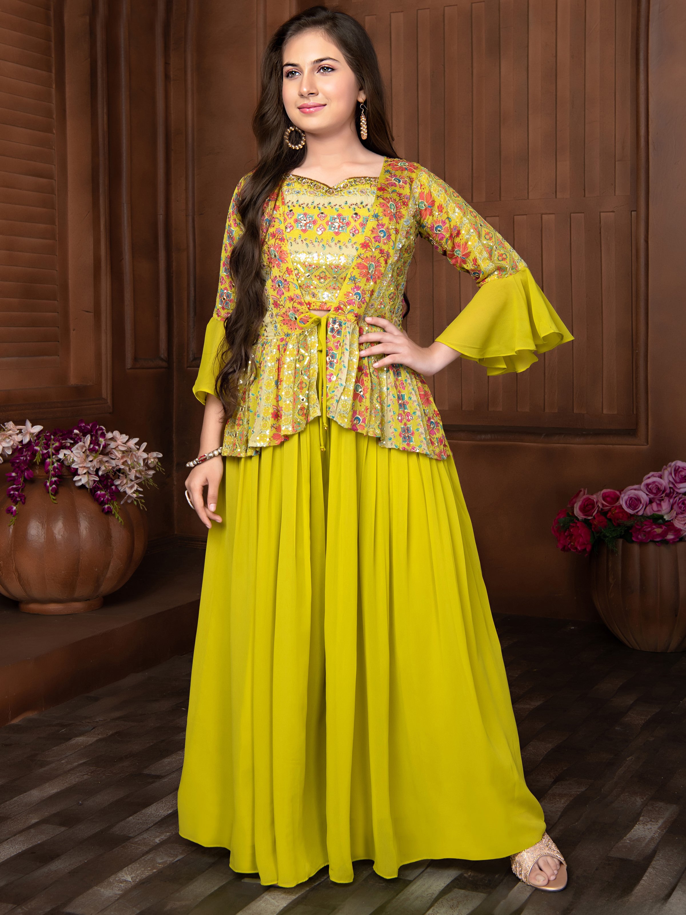 Kesha Palazzo Suit with Jacket - Roop Darshan